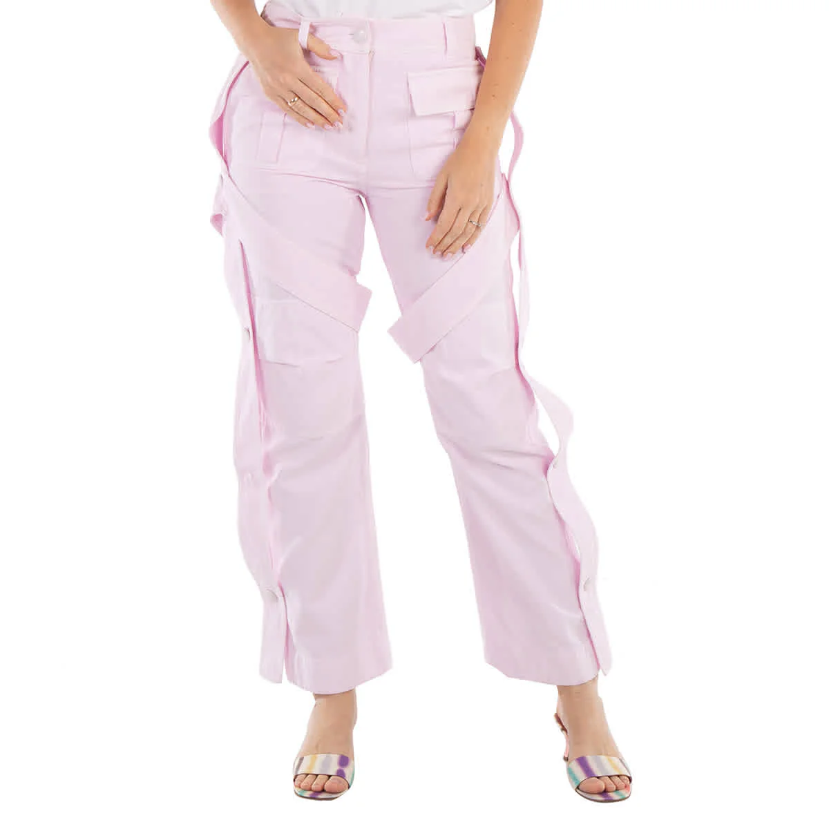 Burberry Ladies Pale Candy Pink Amelia Straight-Leg Trousers