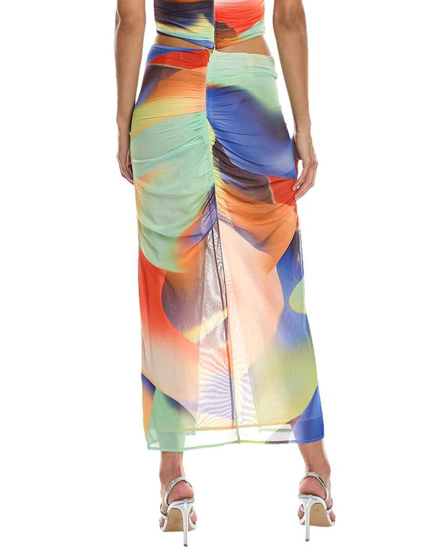 Nicholas Monroe Draped Split Front Midi Skirt