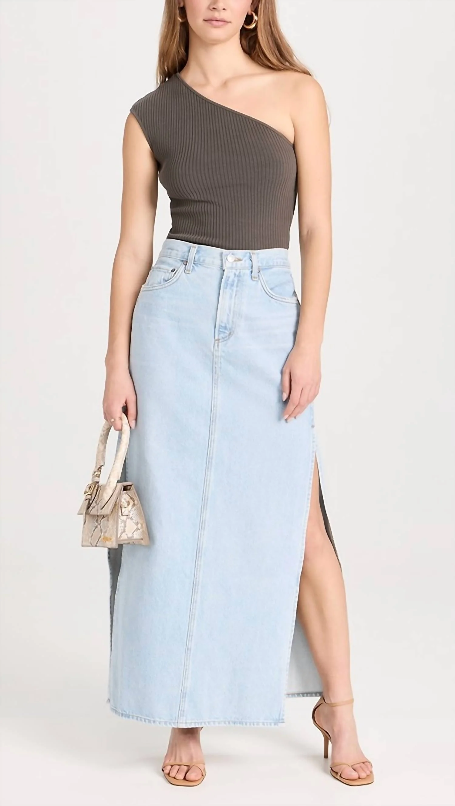 Astrid Slice Skirt In Fragment (Bleached Pale Ind)