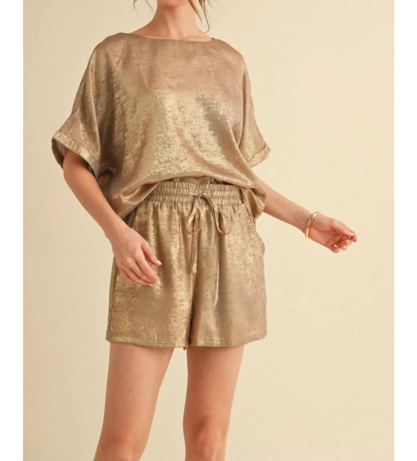 Setting Sun Set In Metallic Taupe