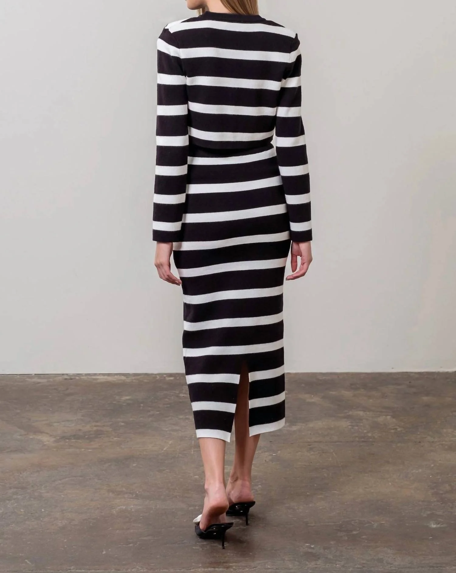 Lisette Striped Skirt In Black/white