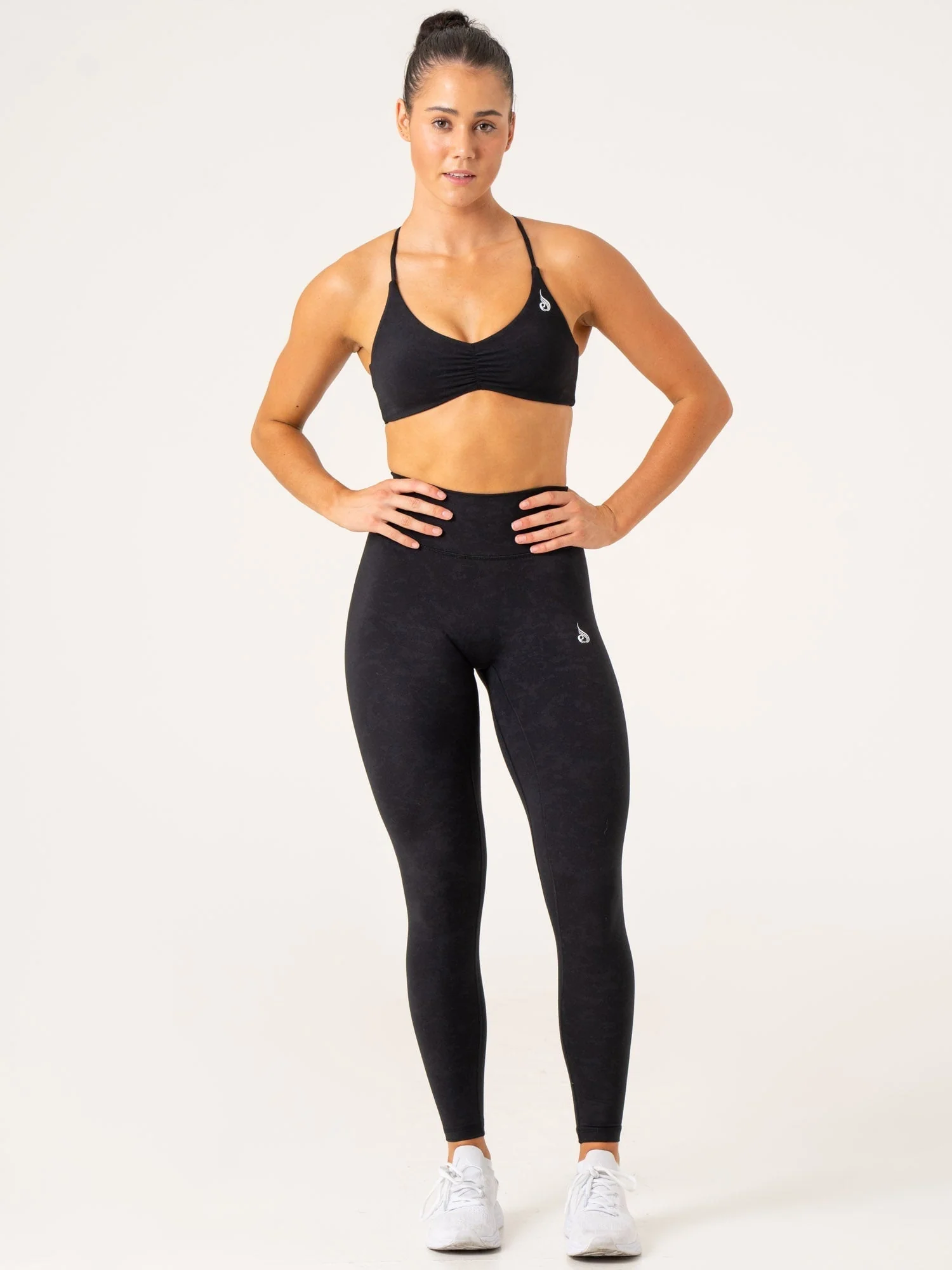 NKD Stonewash High Waisted Leggings - Black Stonewash