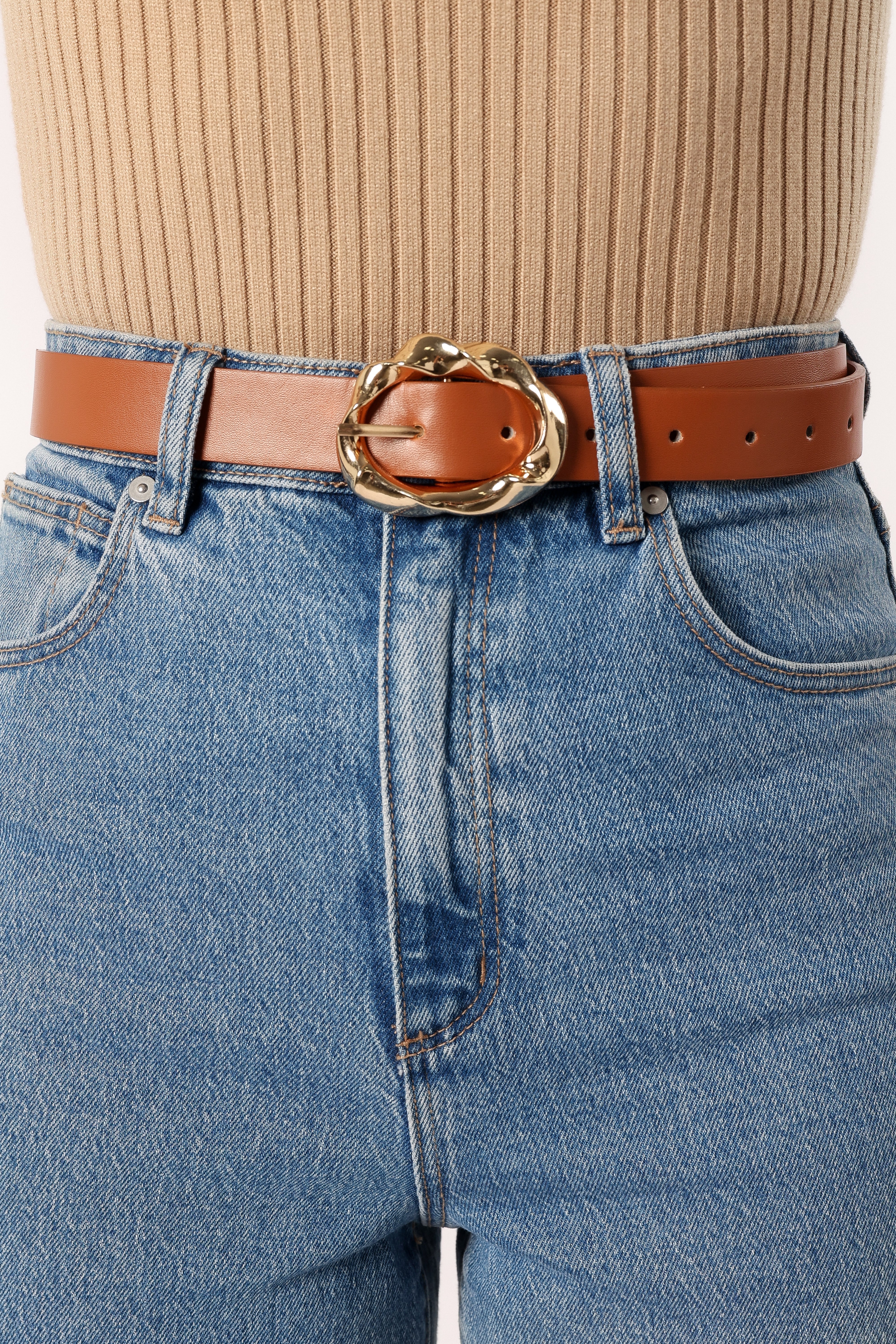 Serena Belt - Tan Gold