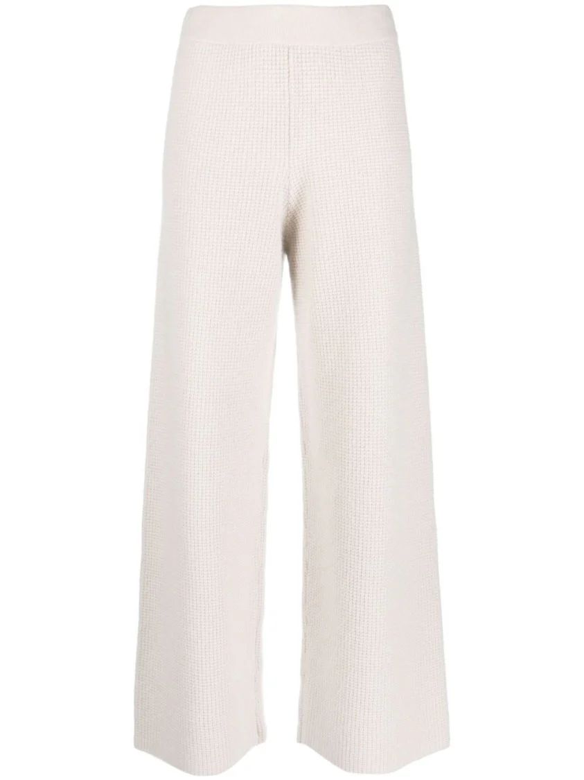 Wide-Leg Trousers In Textured Fabric