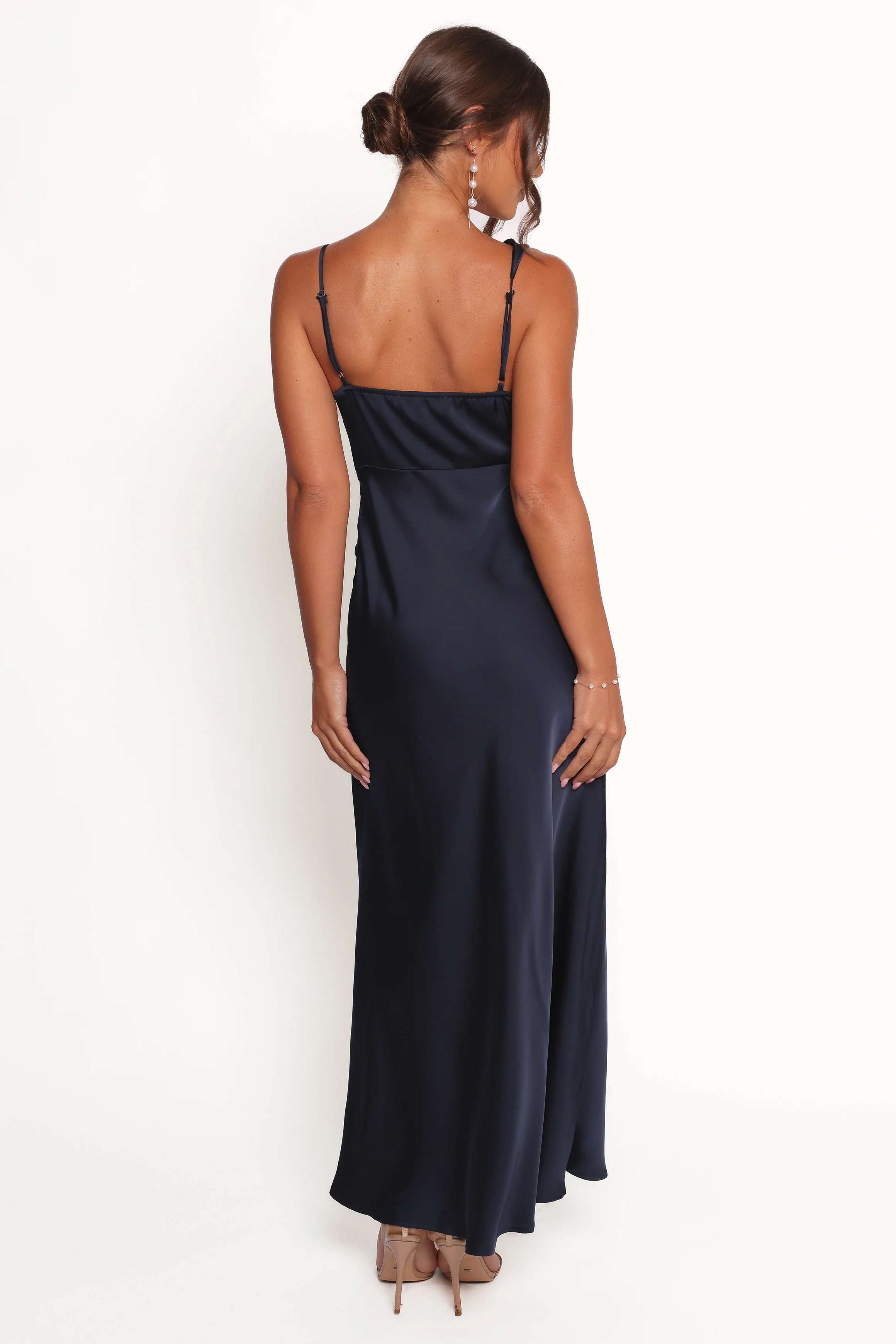 Anela Asymmetric Midi Dress - Navy