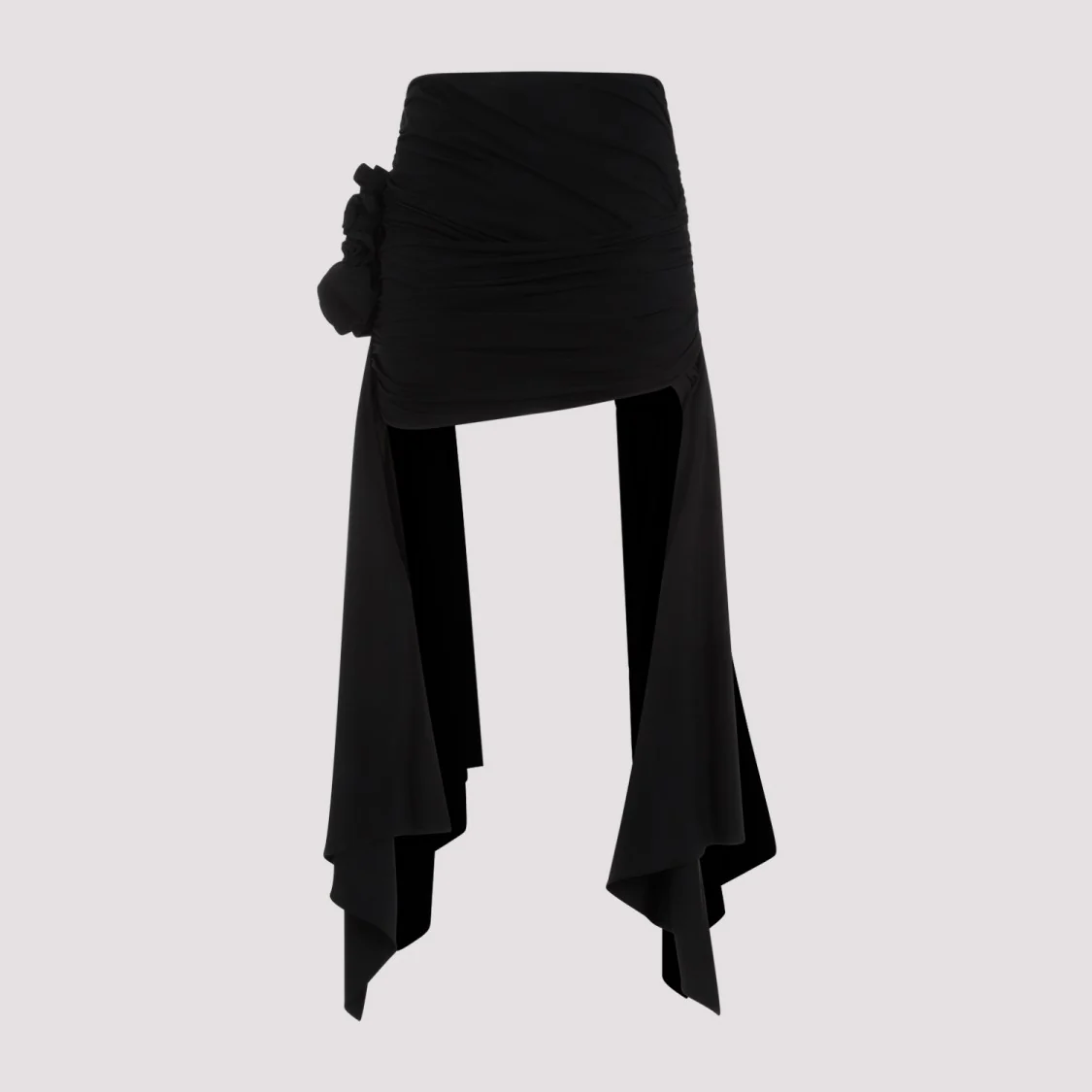 Black Viscose Mini Skirt