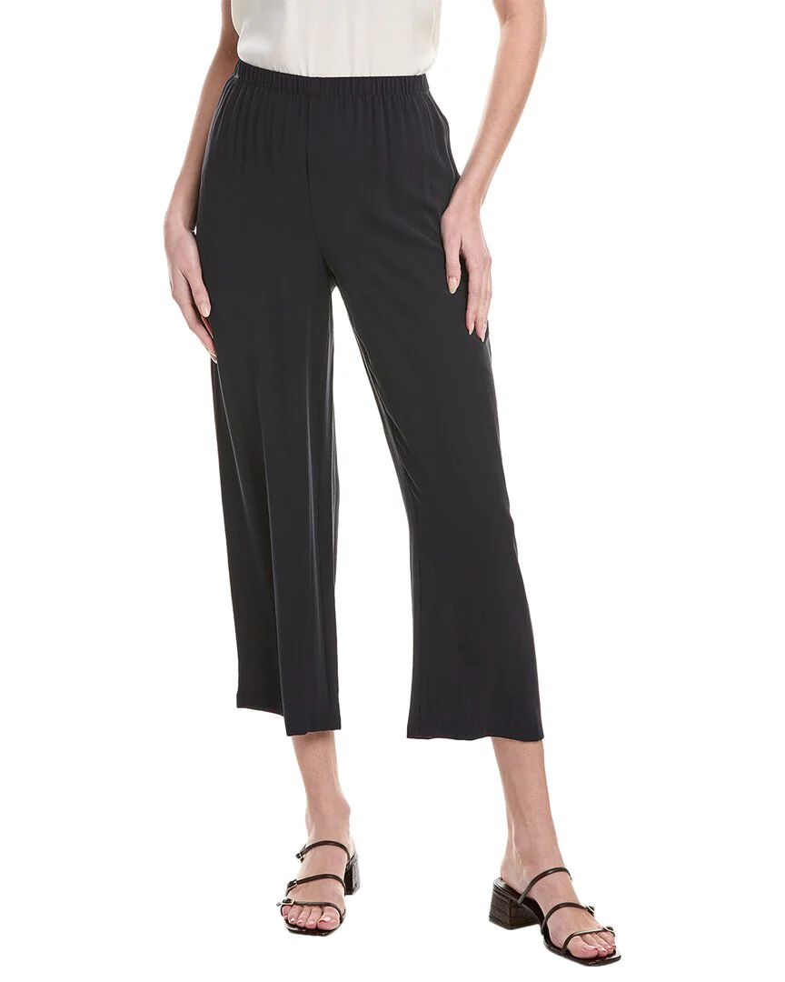 EILEEN FISHER Petite Silk Straight Ankle Pant
