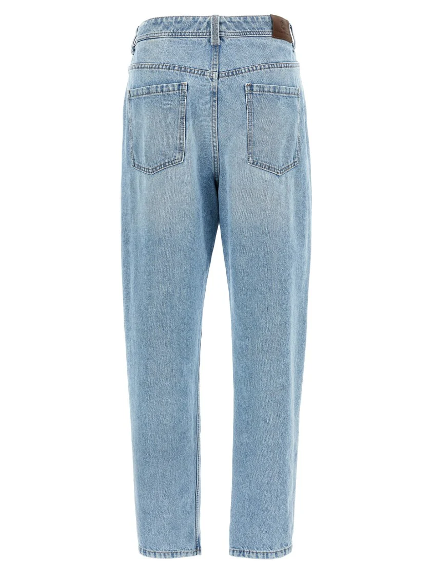 High-Waisted Cotton Denim Jeans