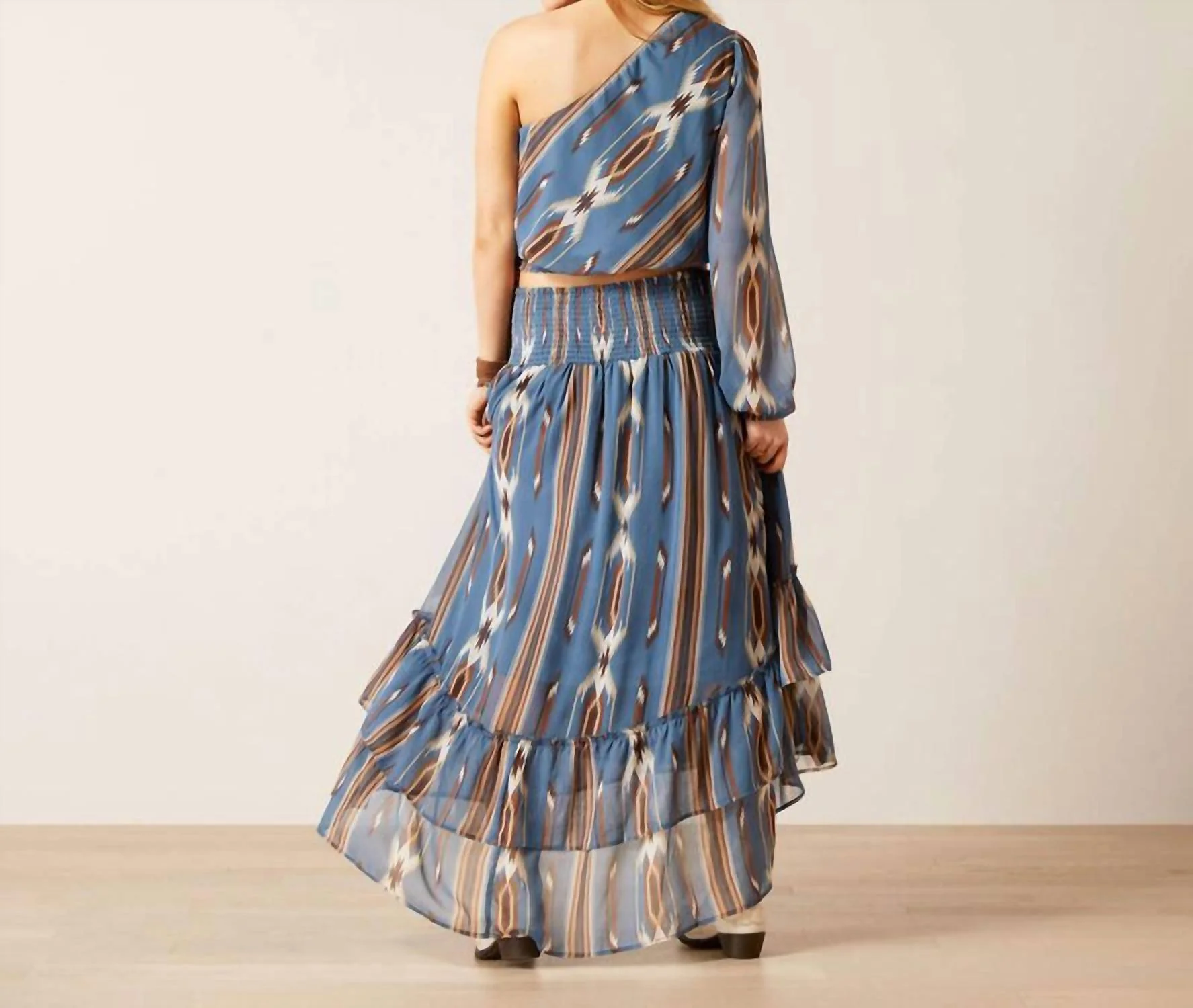 Chimayo High Low Skirt In Blue