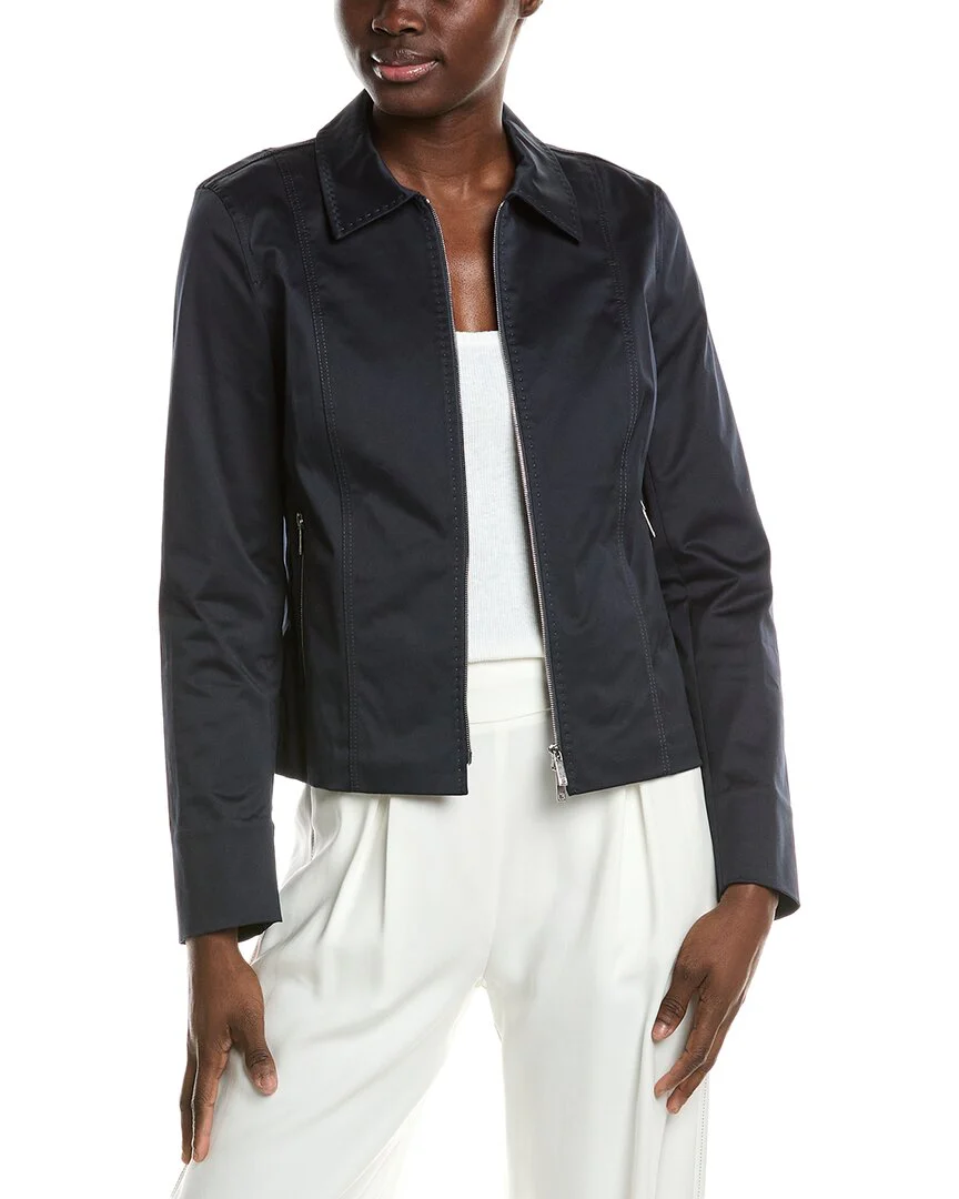 Lafayette 148 New York Collared Zip Pocket Jacket