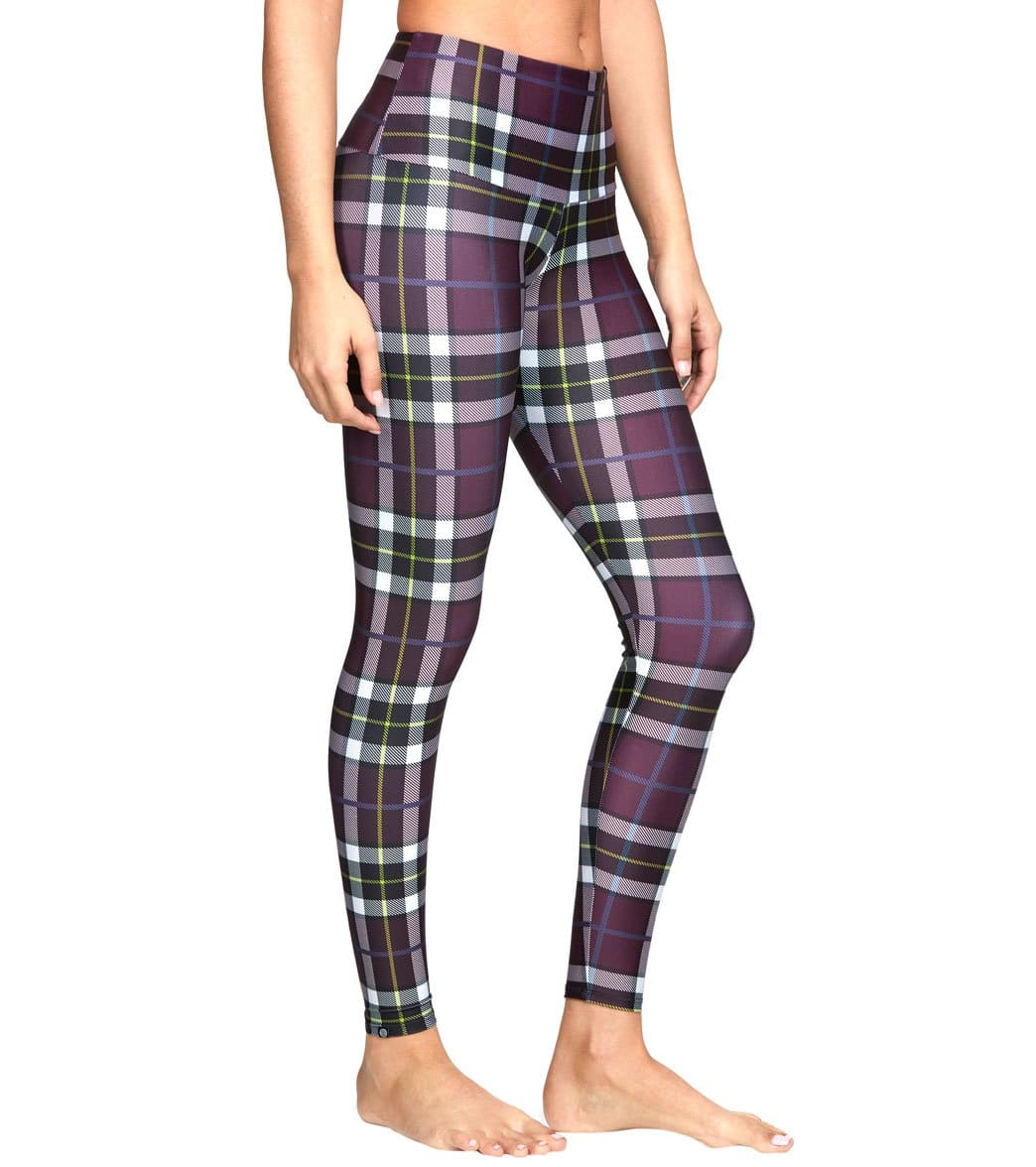 Onzie High Waisted Yoga Leggings Plaid
