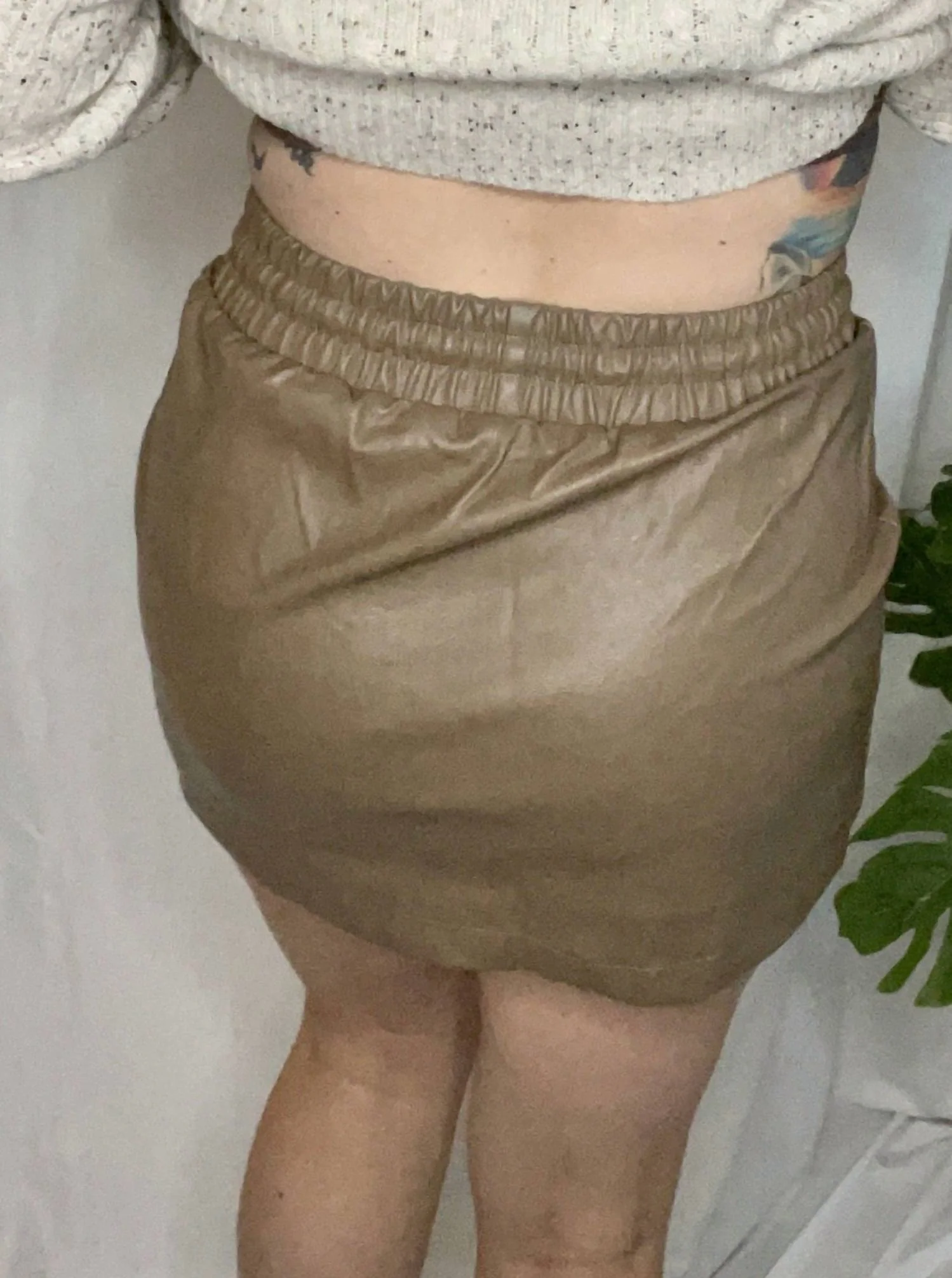 Mandy Pleather Skirt In Brown