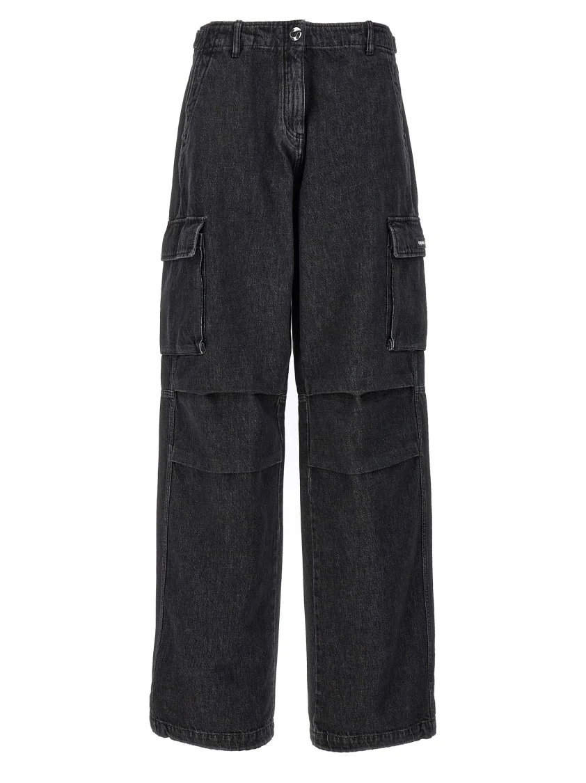 'Denim Wide Leg Cargo' Jeans