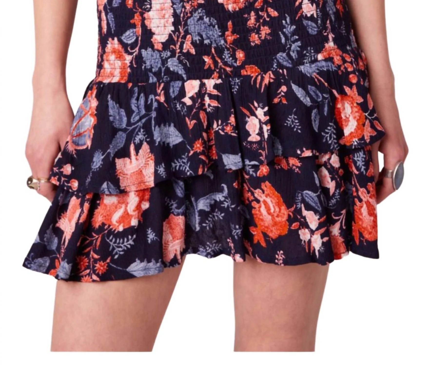 Floral Fanatic Mini Skirt In Navy Floral