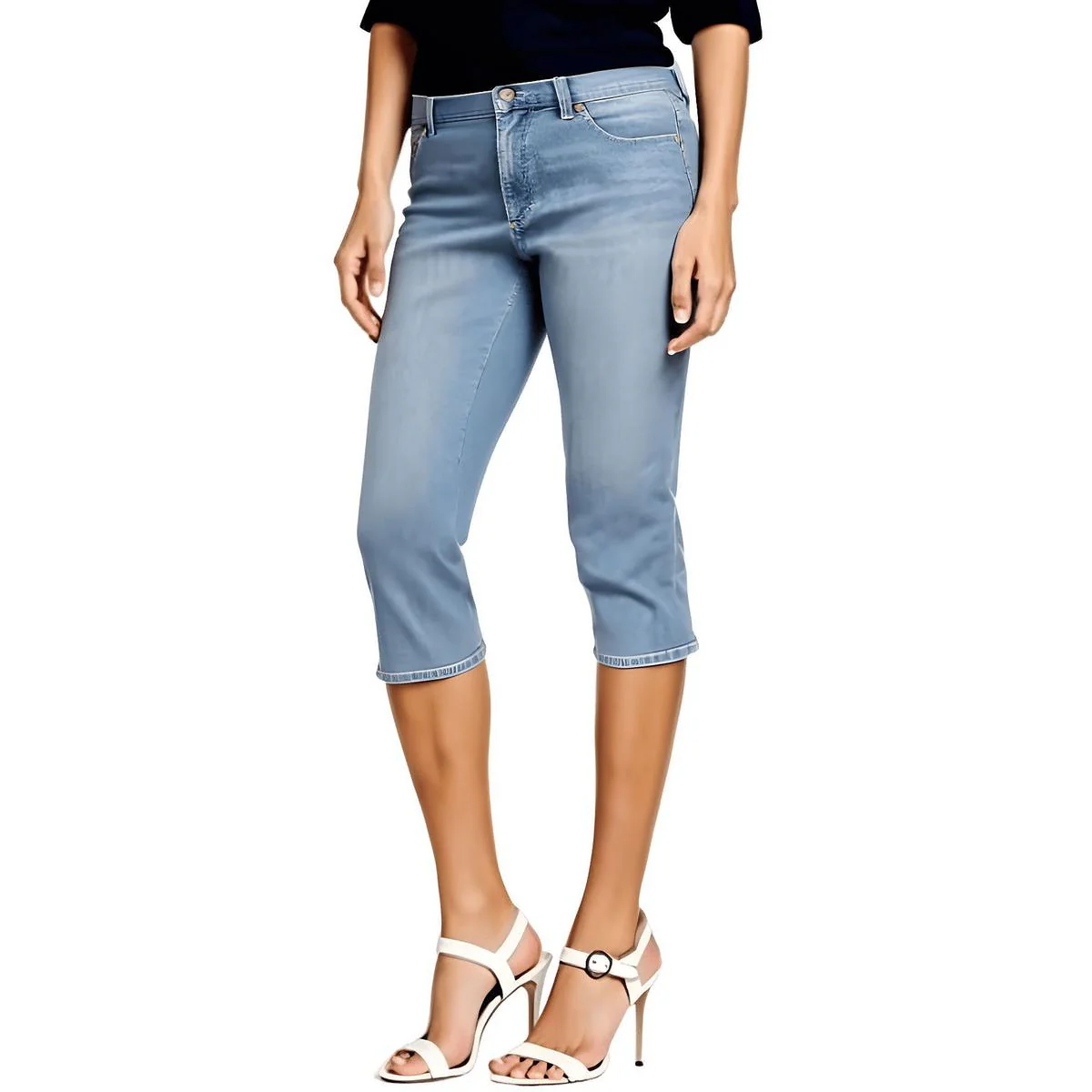 Plus Womens Capr High Rise Capri Jeans