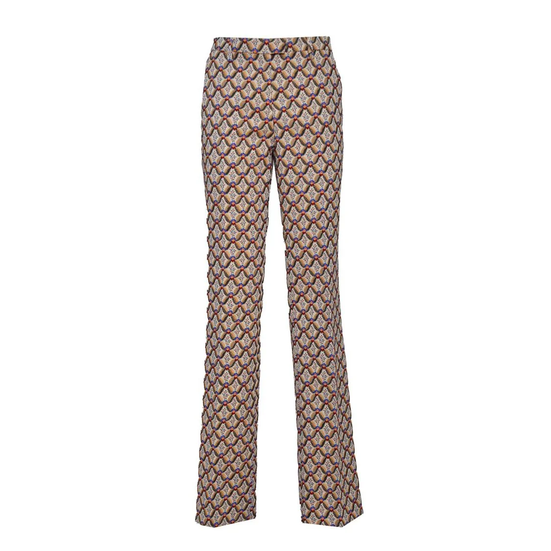 Jacquard Straight Pants Multicolor Tie Patterns