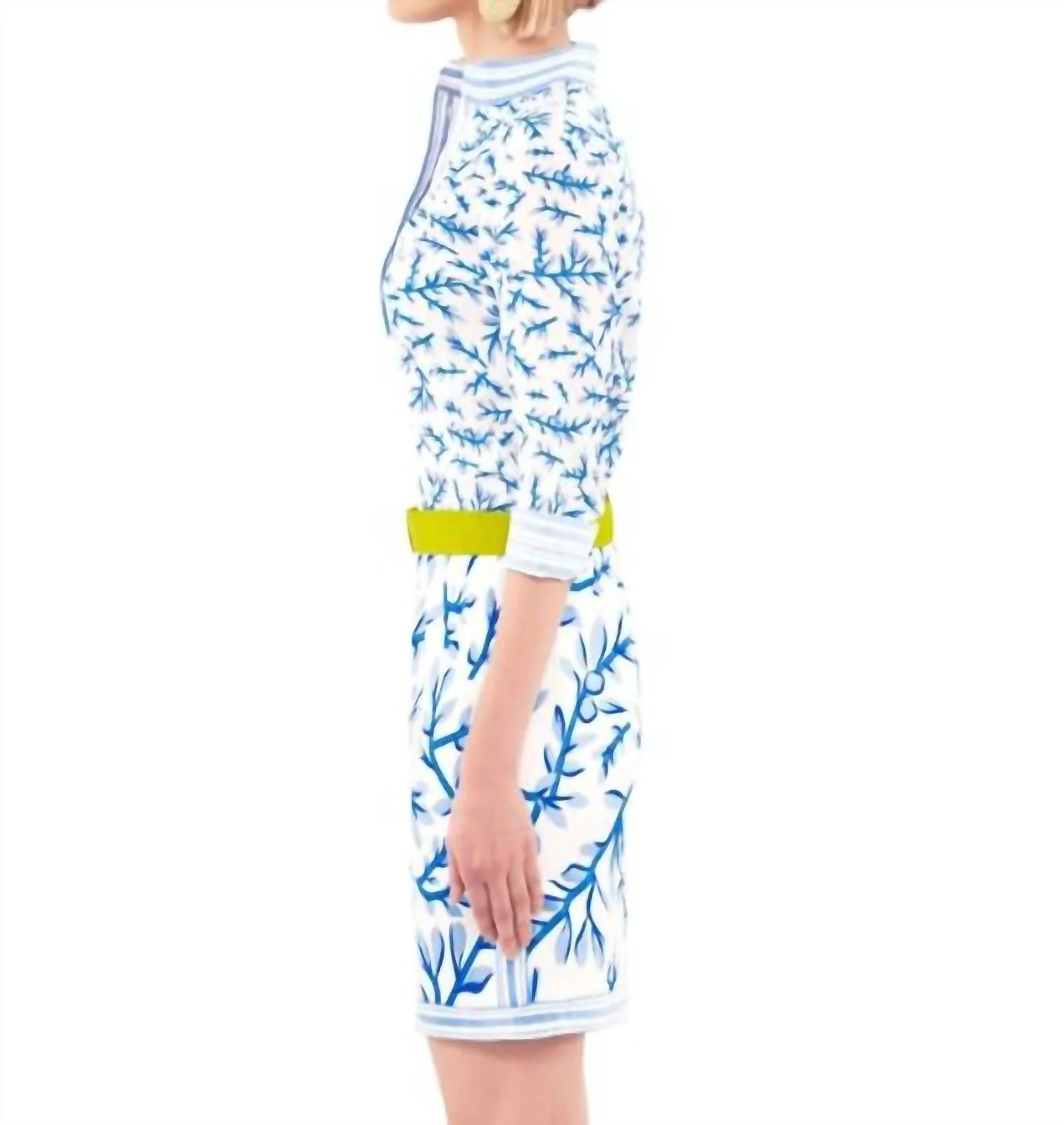 Here & There Skirt - Weed Wacker In White/blue