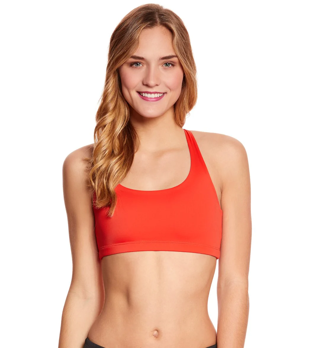 Onzie Chic Yoga Sports Bra Hot Coral