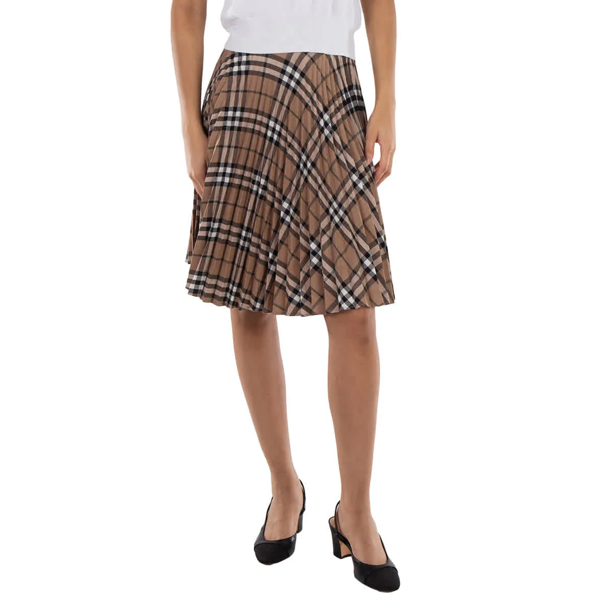 Burberry Giu Checked Wool Skirt
