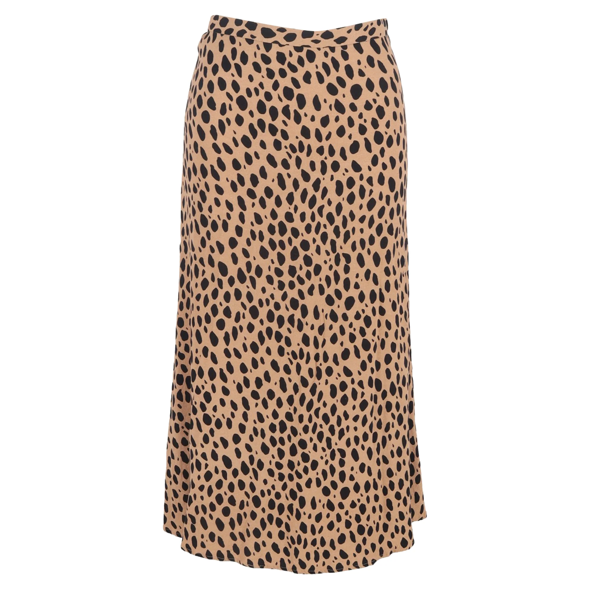 Reformation Leopard Print Midi Skirt in Brown Viscose