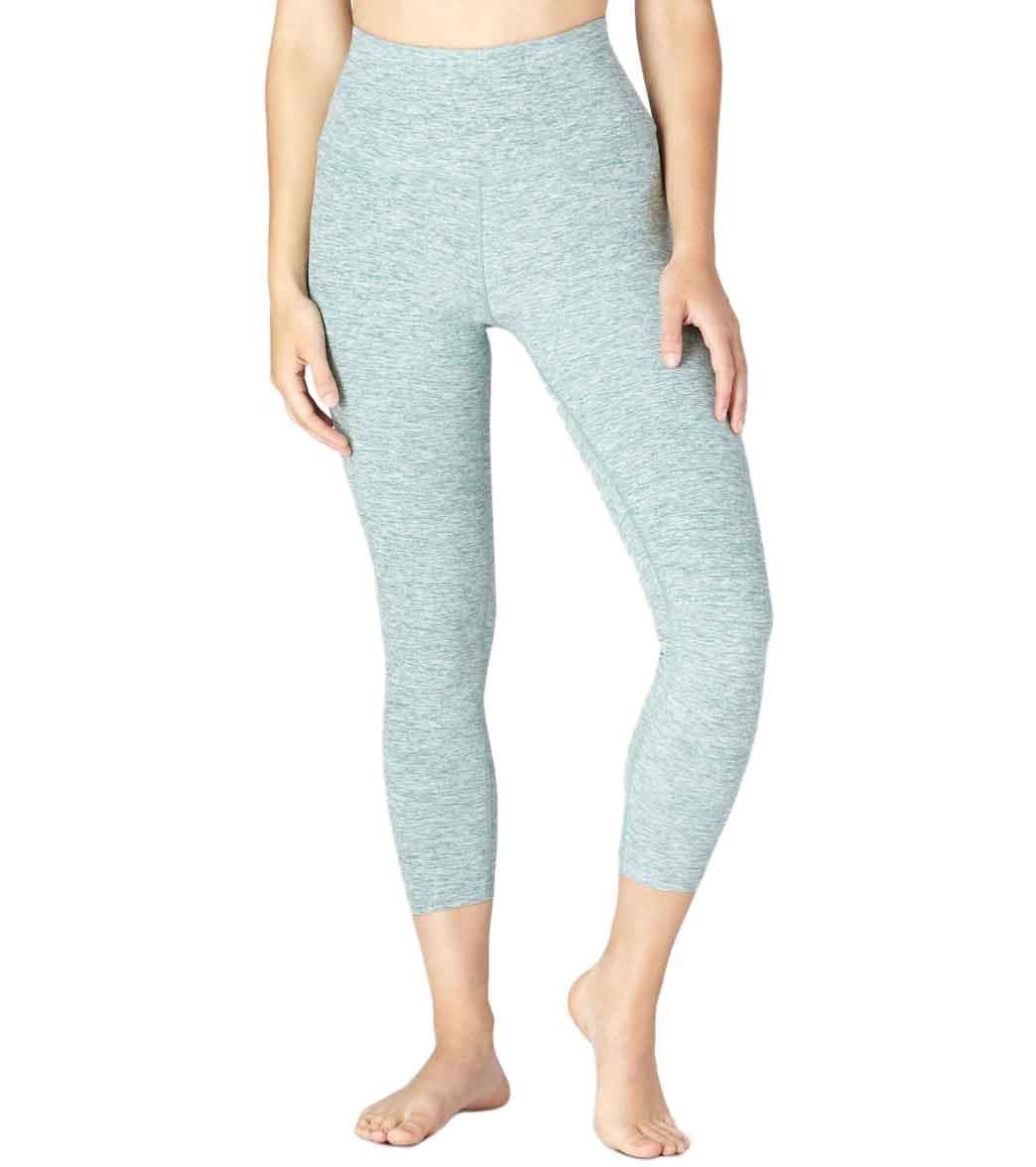 Beyond Yoga Spacedye High Waisted Yoga Capris True Teal/White