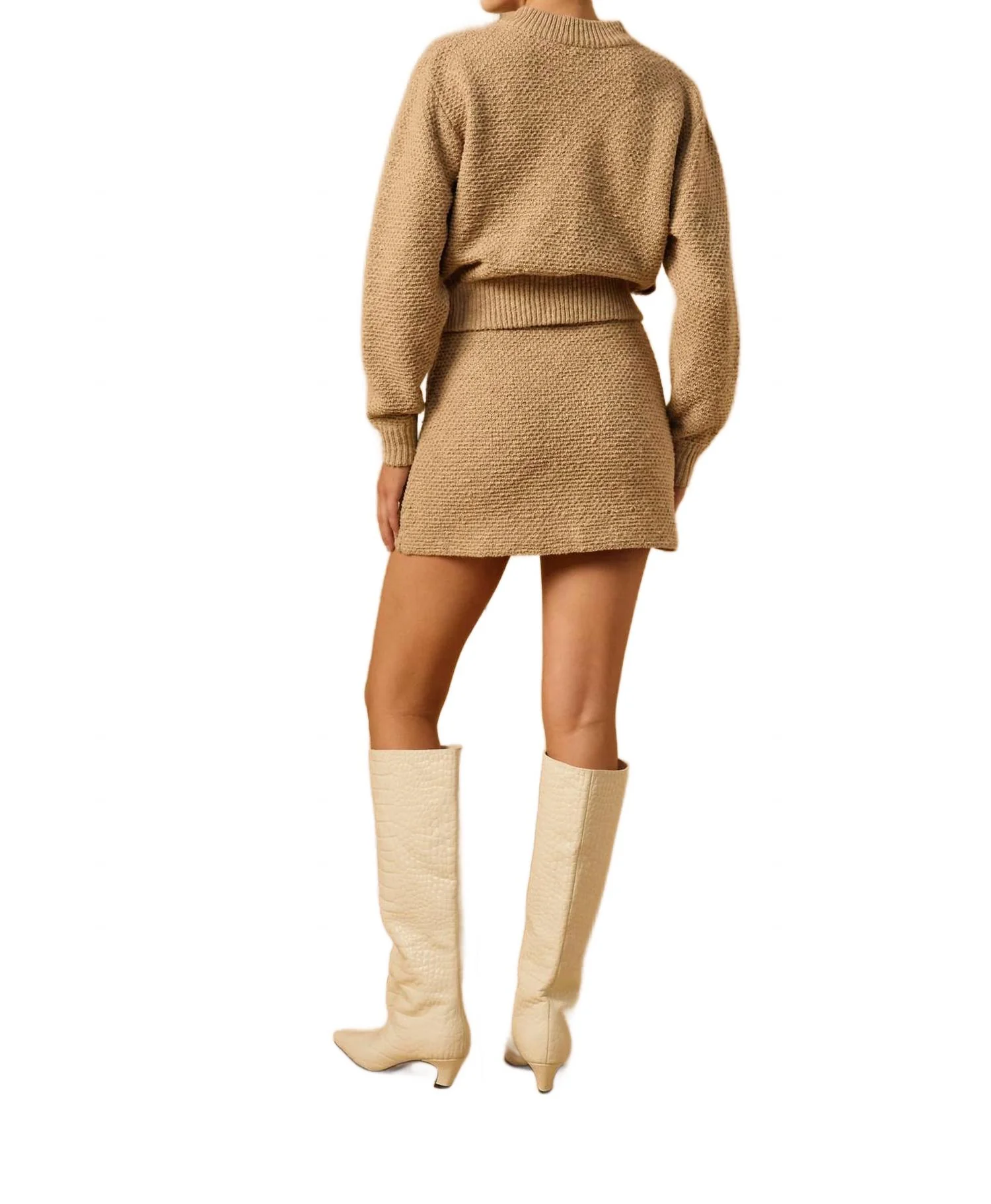 Pier Knit Skirt In Taupe