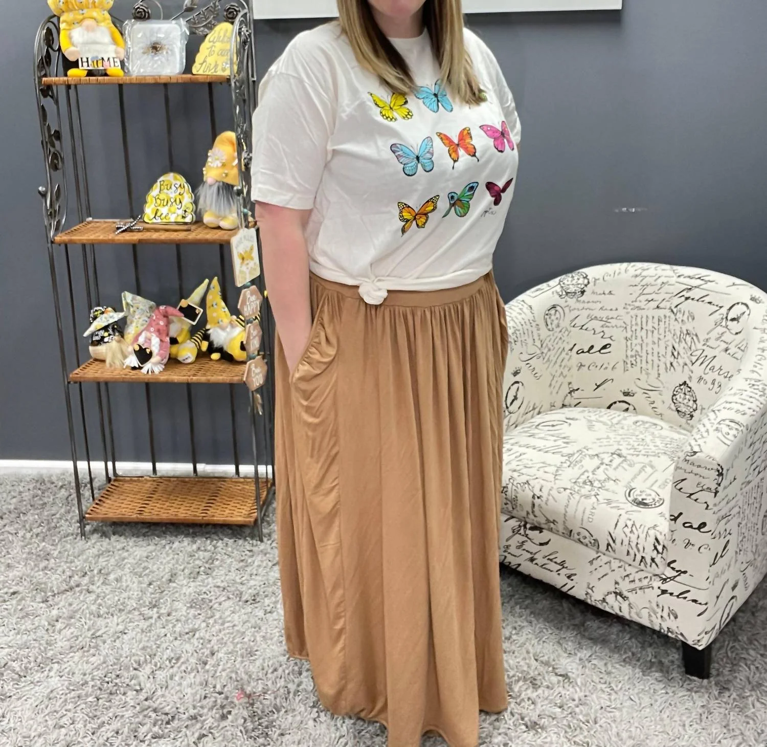 Brenna Pleated Skirt In Brown