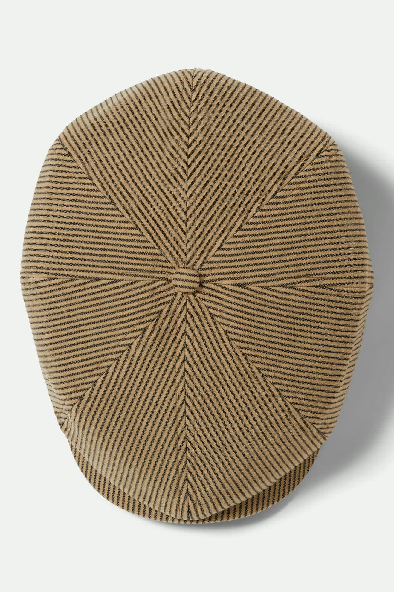 Brood Newsboy Cap - Dark Tan/Black Hickory Stripe