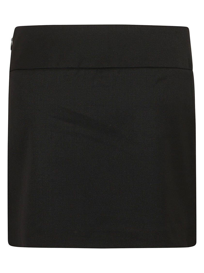 Stretch Wool Twill Mini Skirt