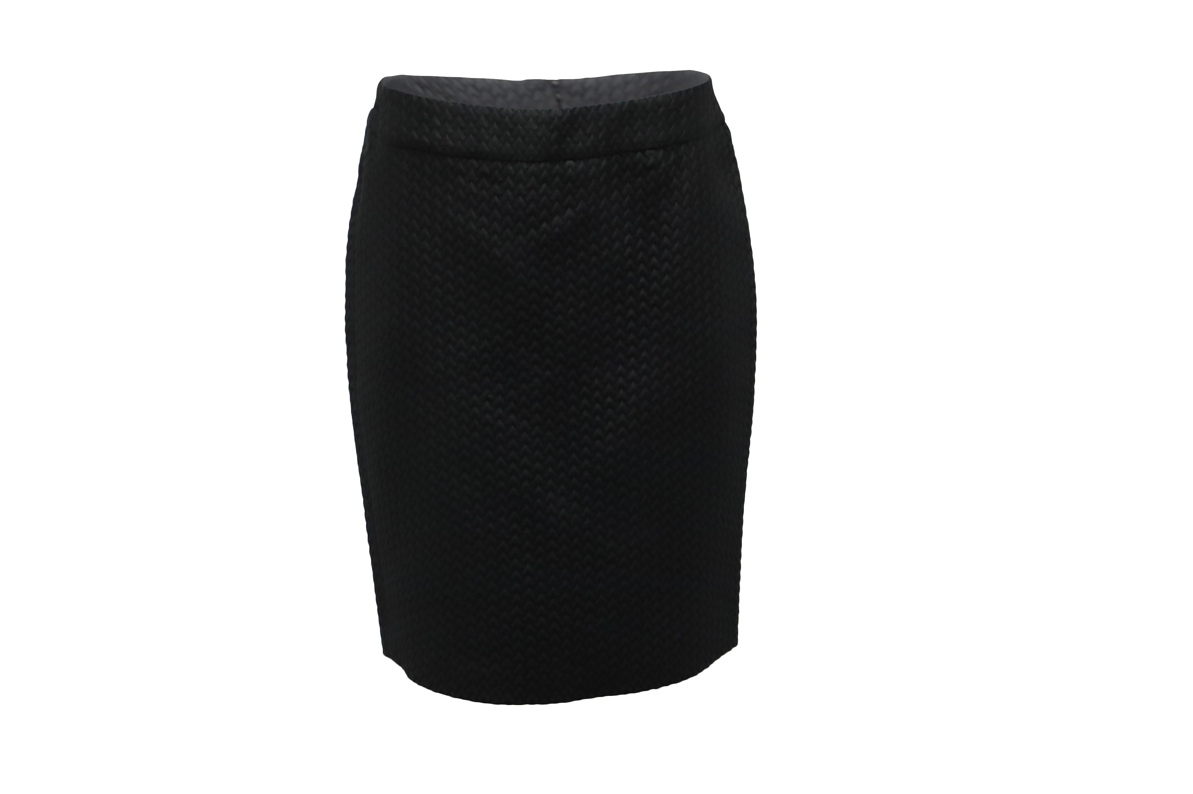 Armani Collezioni Textured Pencil Skirt in Black Polyester