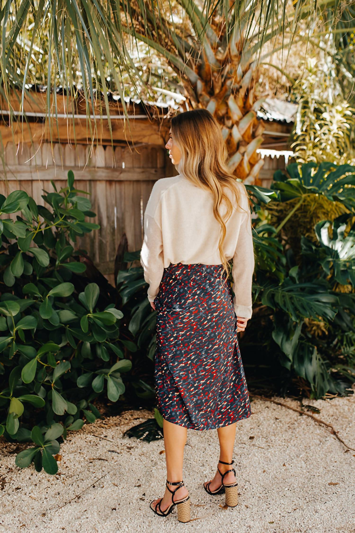 Phoebe Print Midi Skirt In Nuit