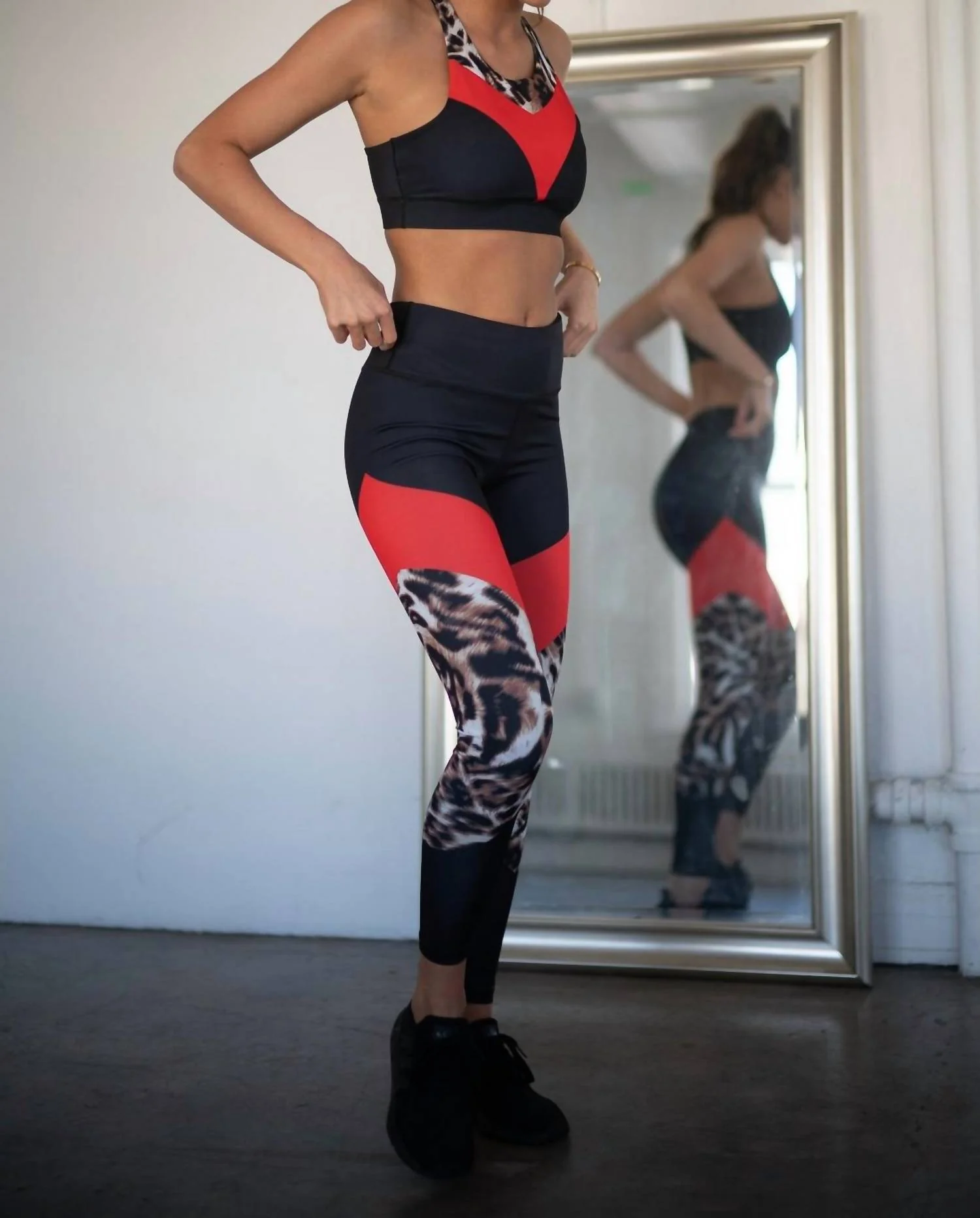 Leopard Activewear Set In Multicolor