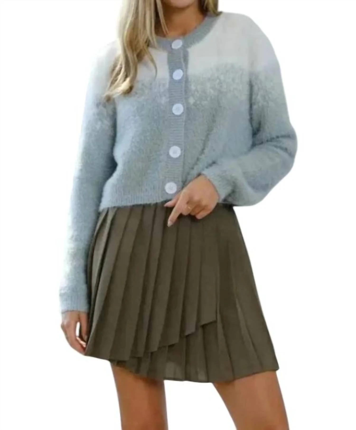 Classic Pleated Tennis Skirt In Olive