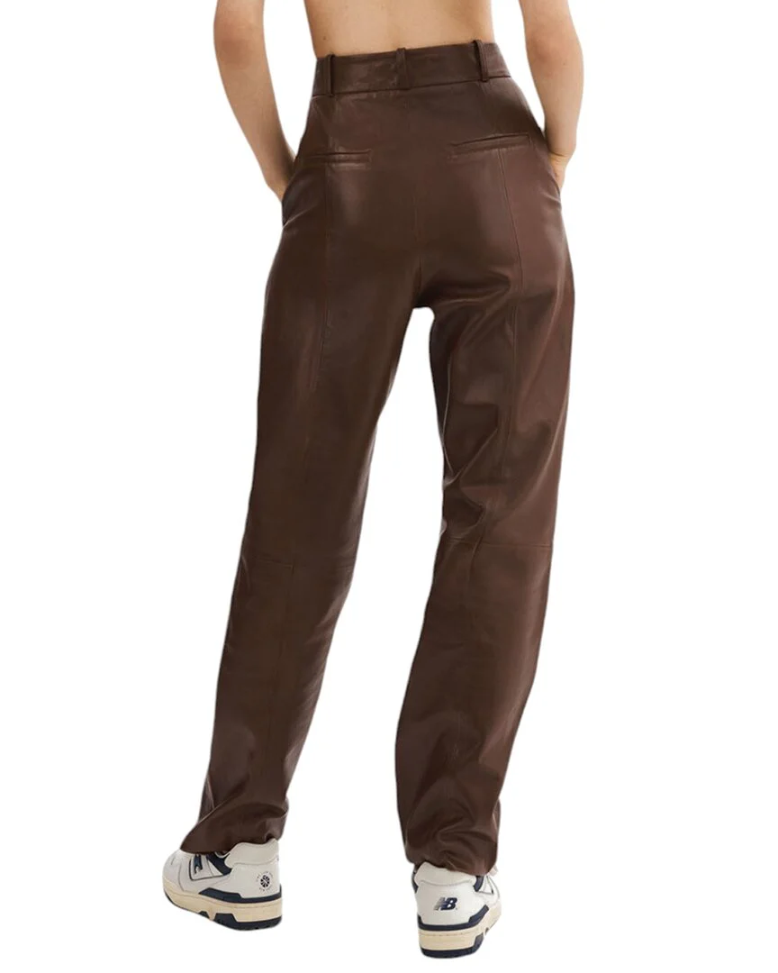 LAMARQUE High Waisted Leather Trouser