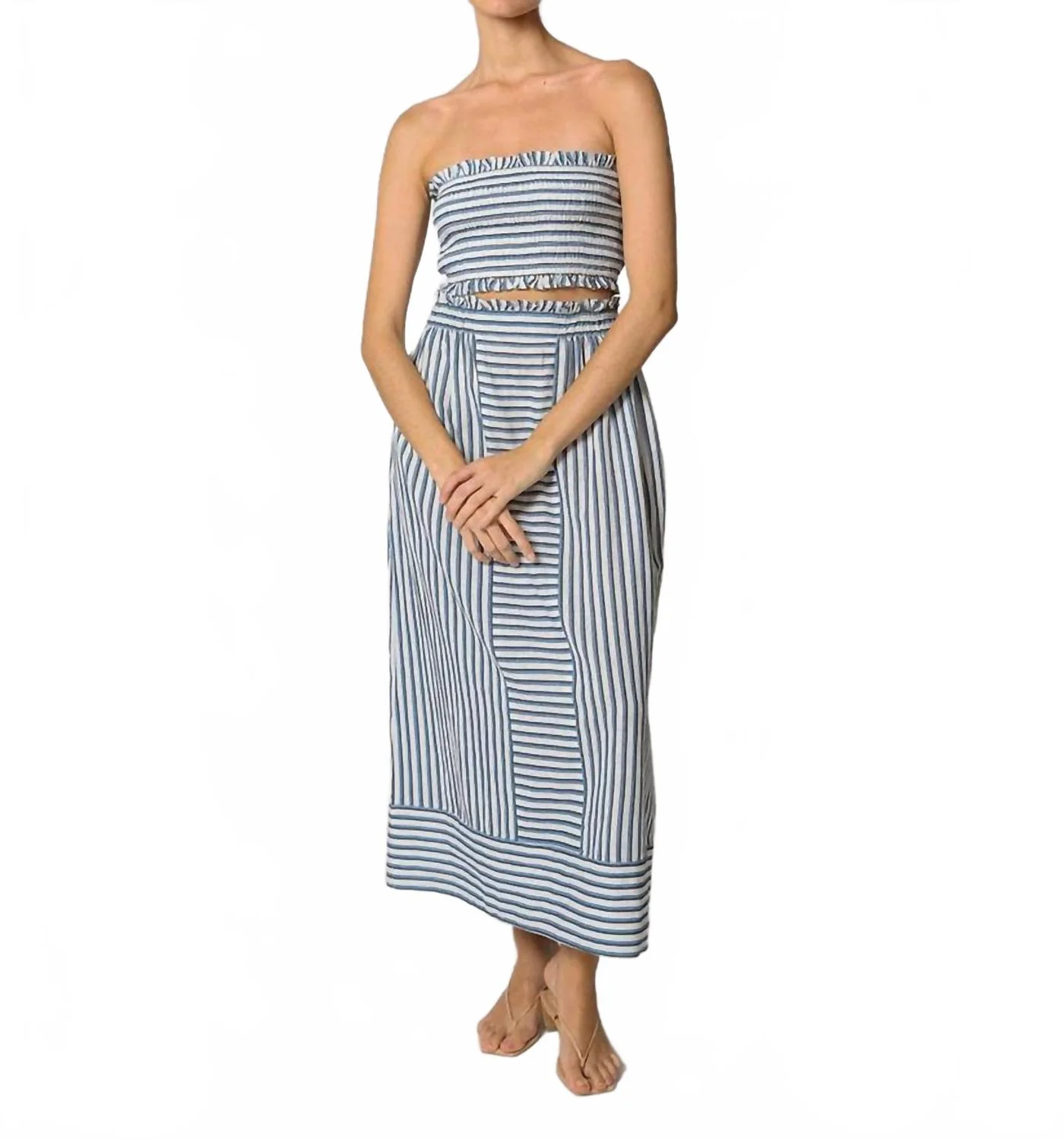 Bristol Top And Skirt Set In Vintage Blue