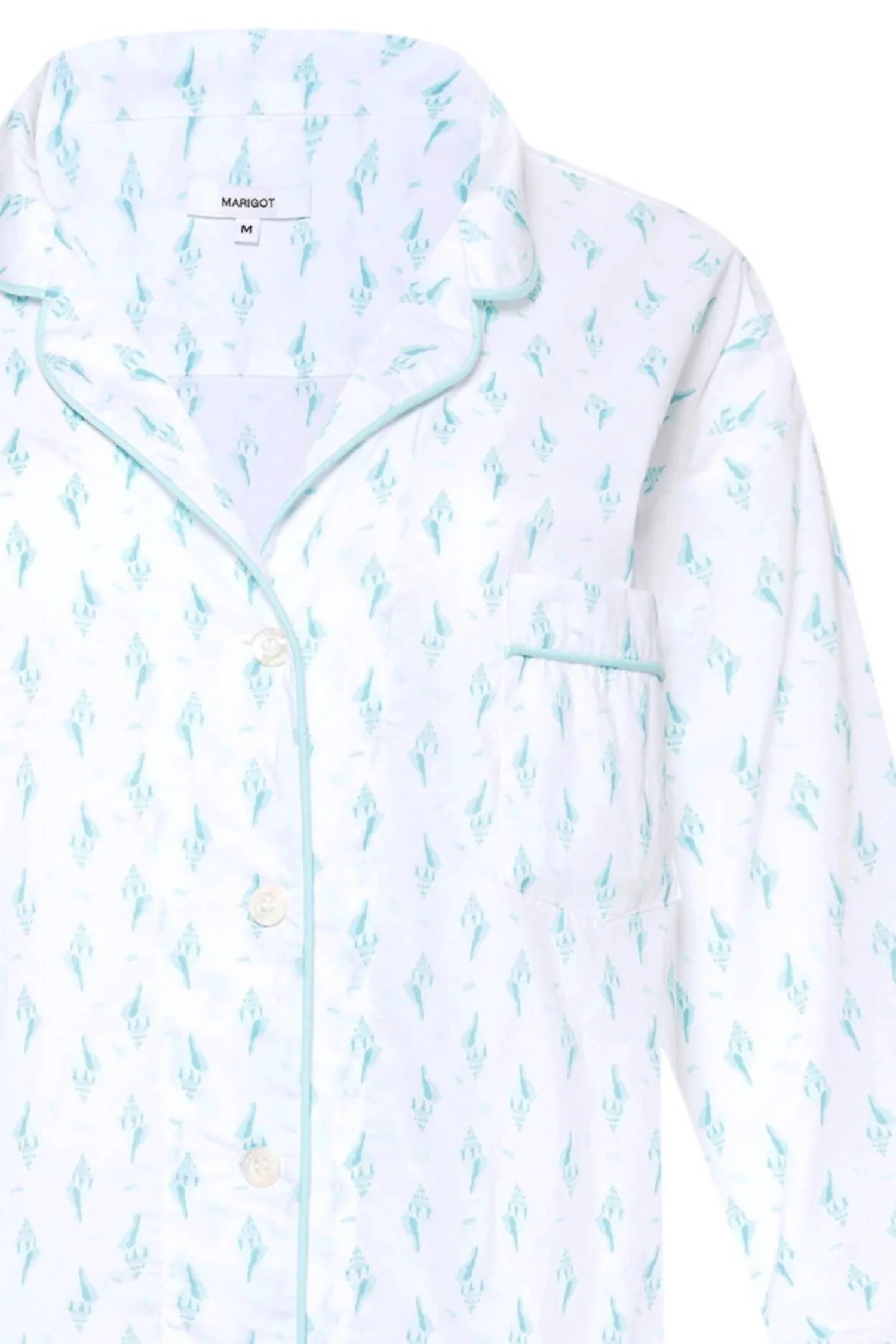 Lorient Short Pajama Set In Aqua Shells