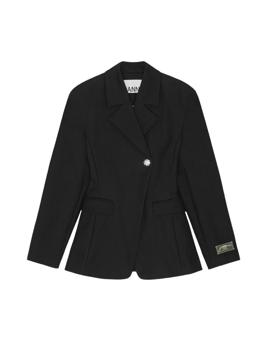 Structured Black Tailored Jacket With Elegant Silhouette