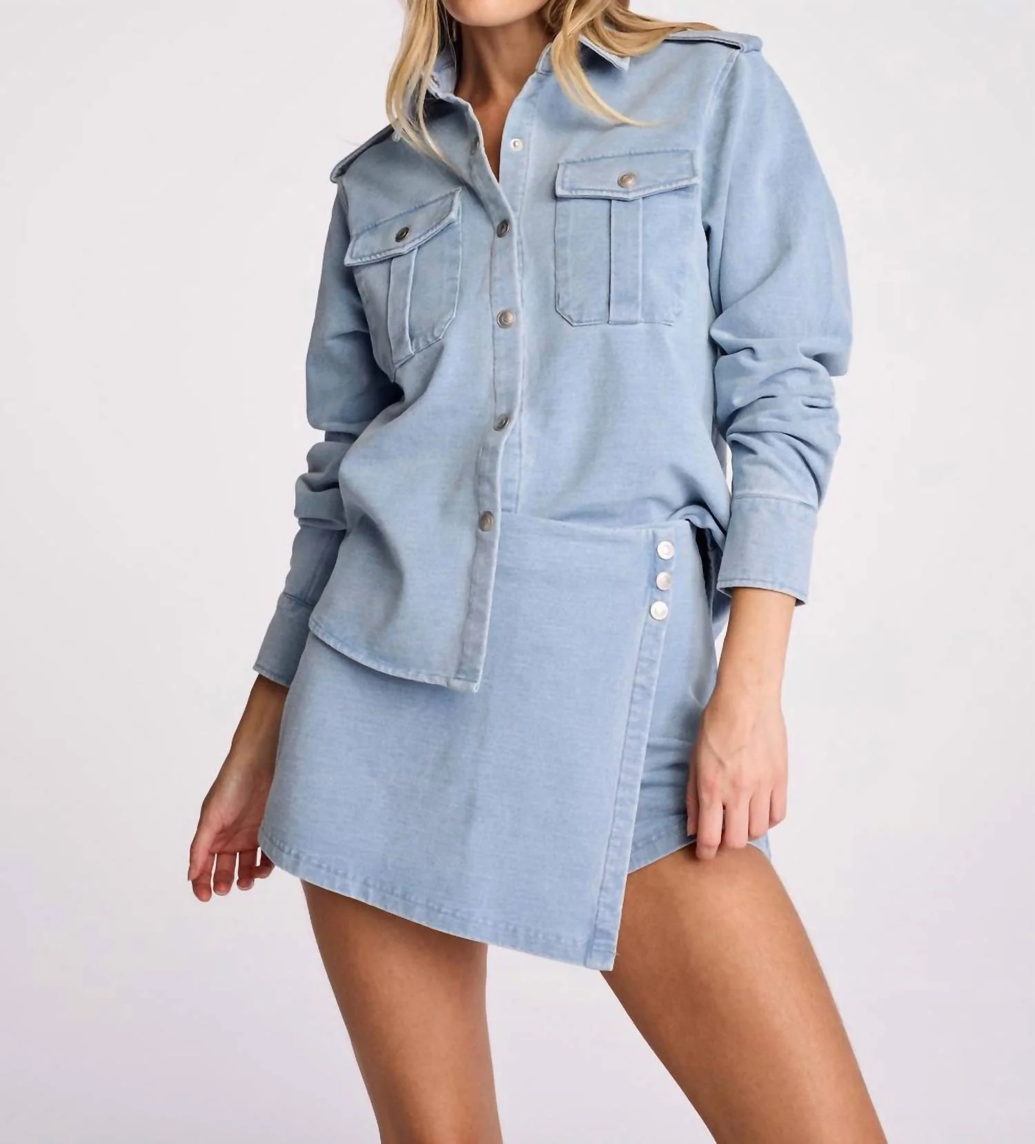 Rowan Shirt In Light Wash Denim