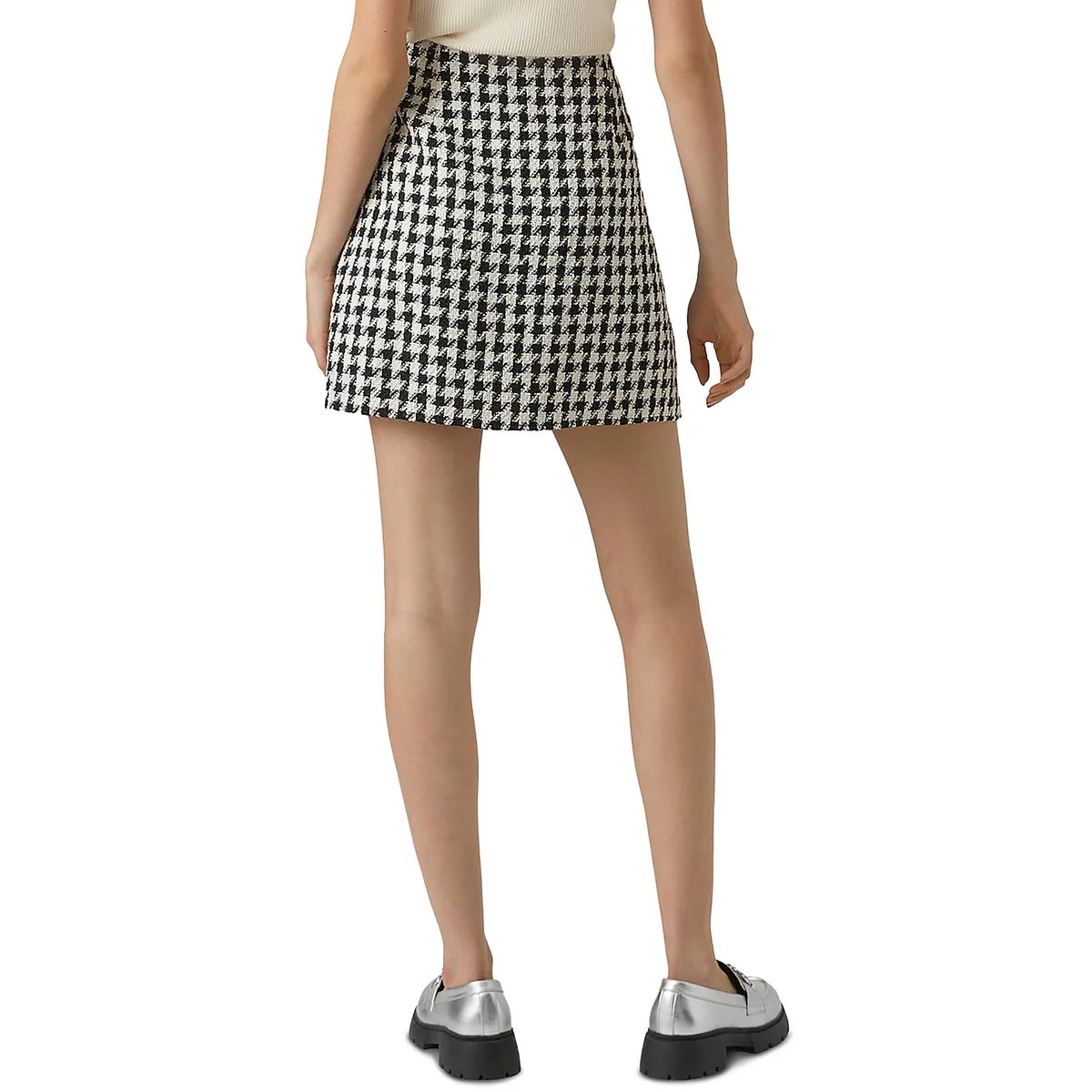 Womens Tweed High Rise Mini Skirt