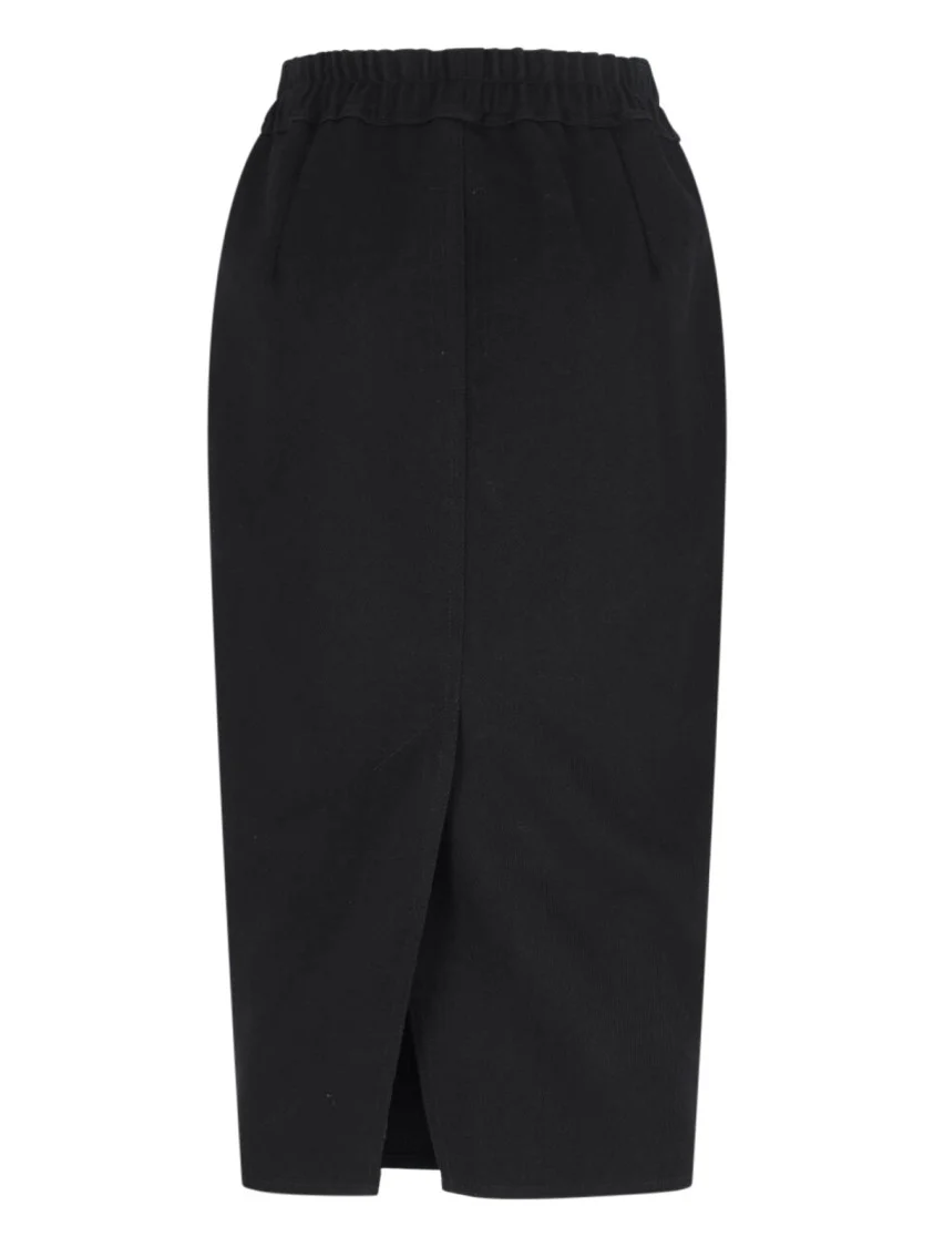 Zip Skirt Midi – Black