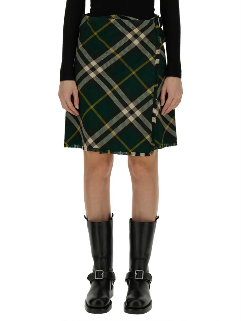 Plaid Wool Mini Skirt