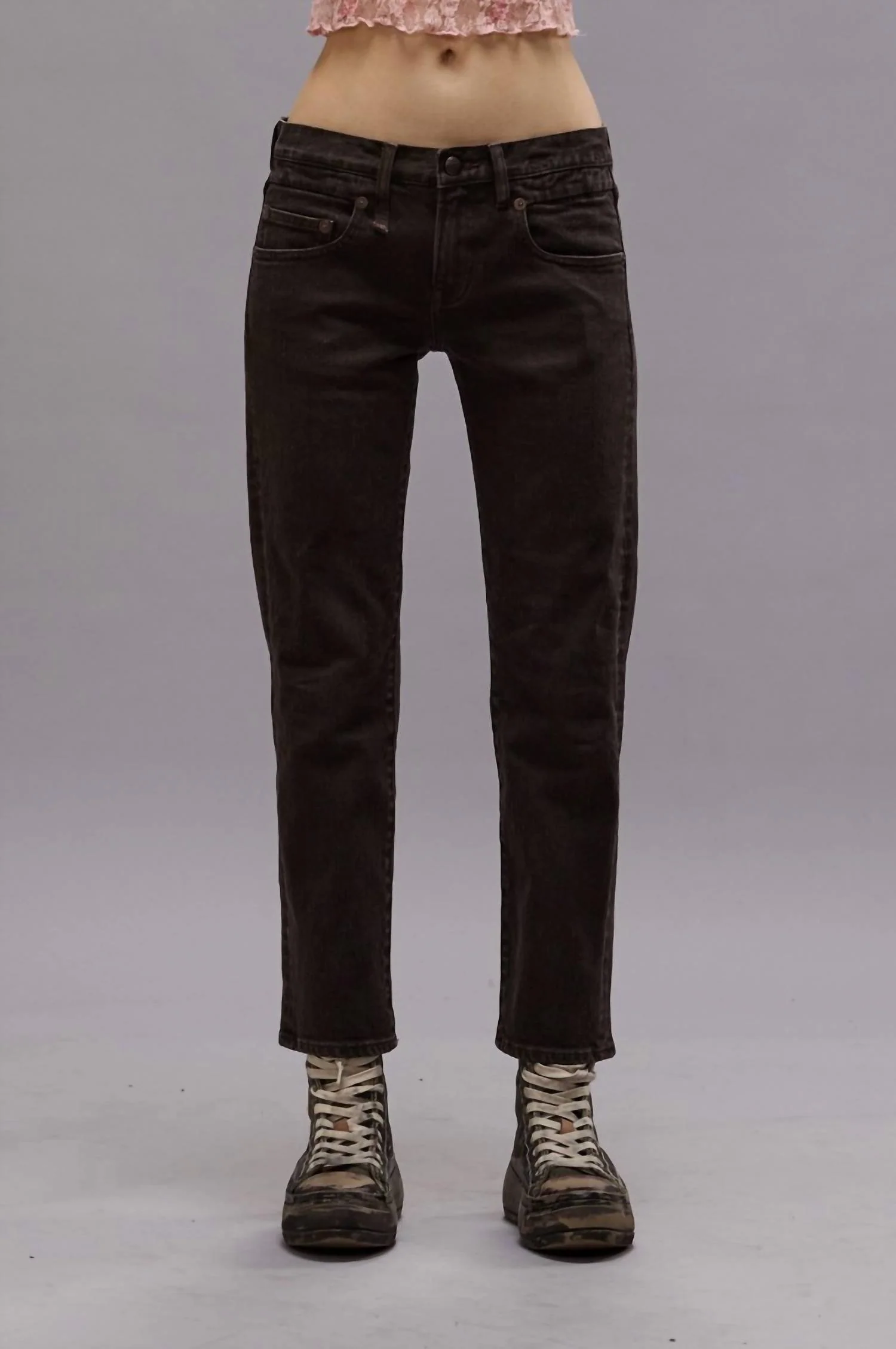 Women's Boyfriend Straight Jean In Chocolate Brown