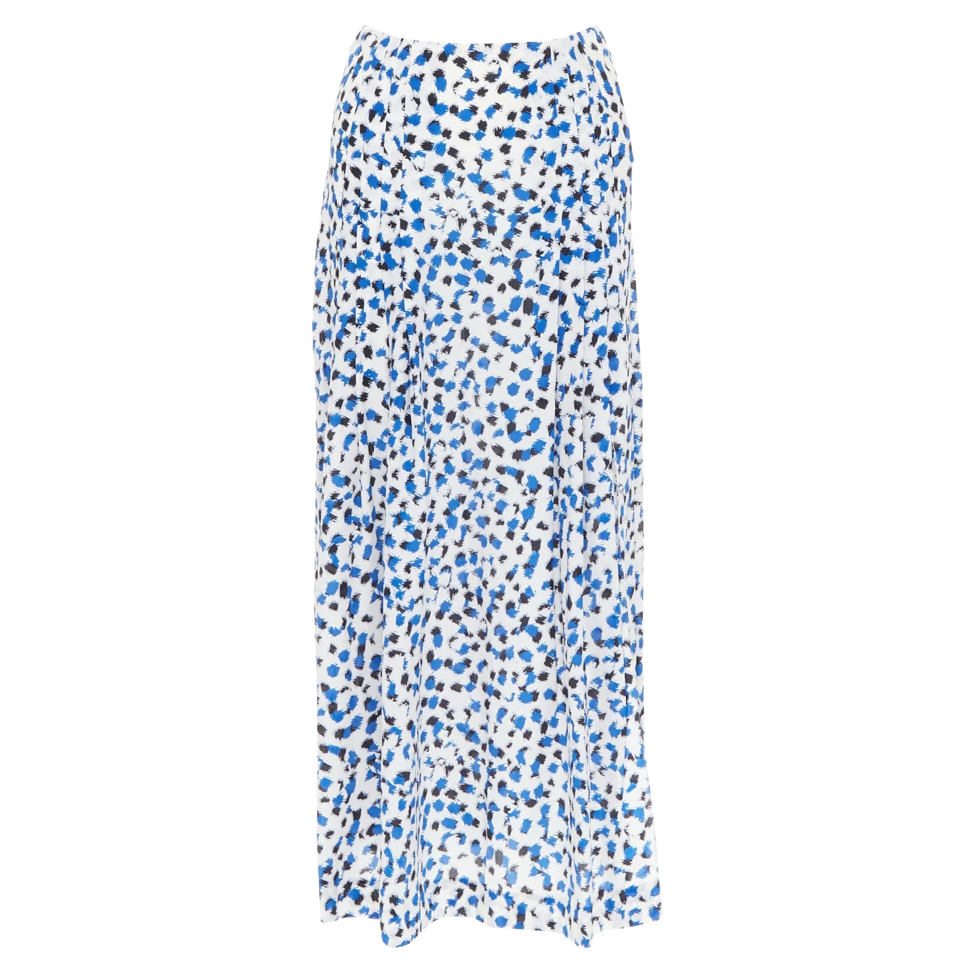Oscar De La Renta Silk Abstract Print Midi Skirt
