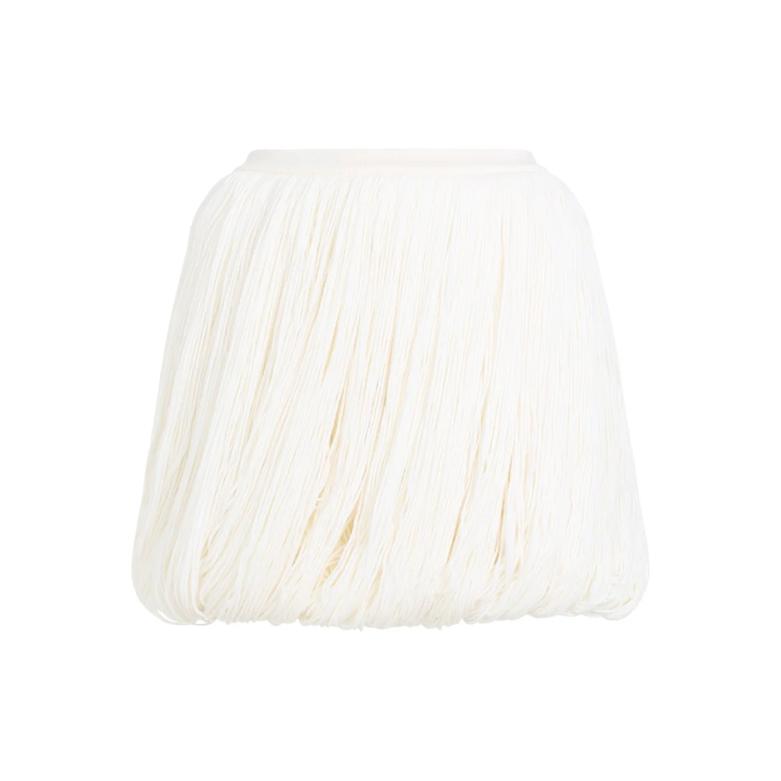 White Casse Wool Fringes Skirt