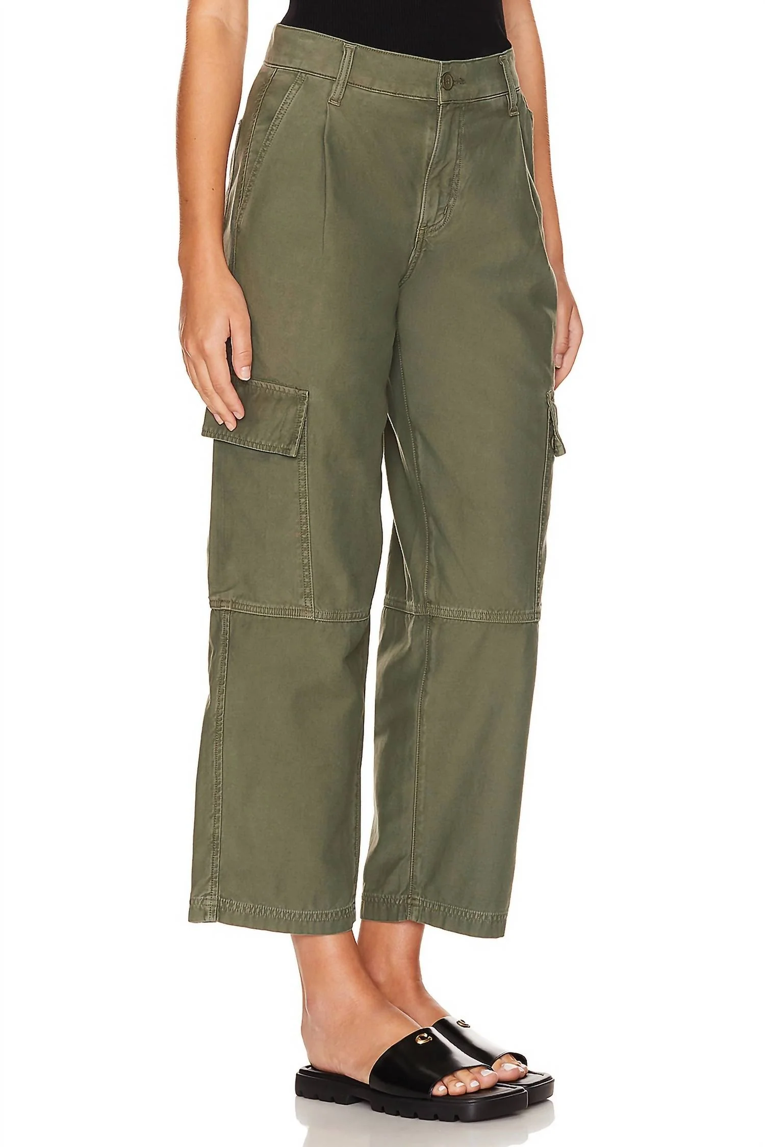 Jericho Cropped Cargo Pants In Fatigue