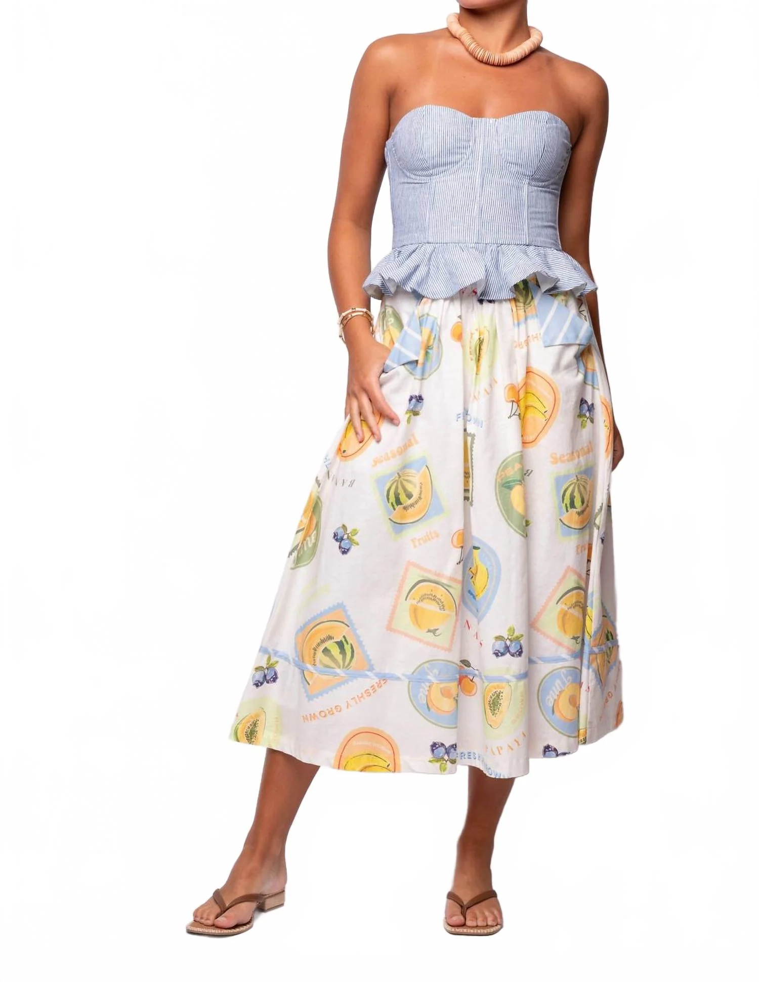Women's Annie Apron Skirt In Orchard Print