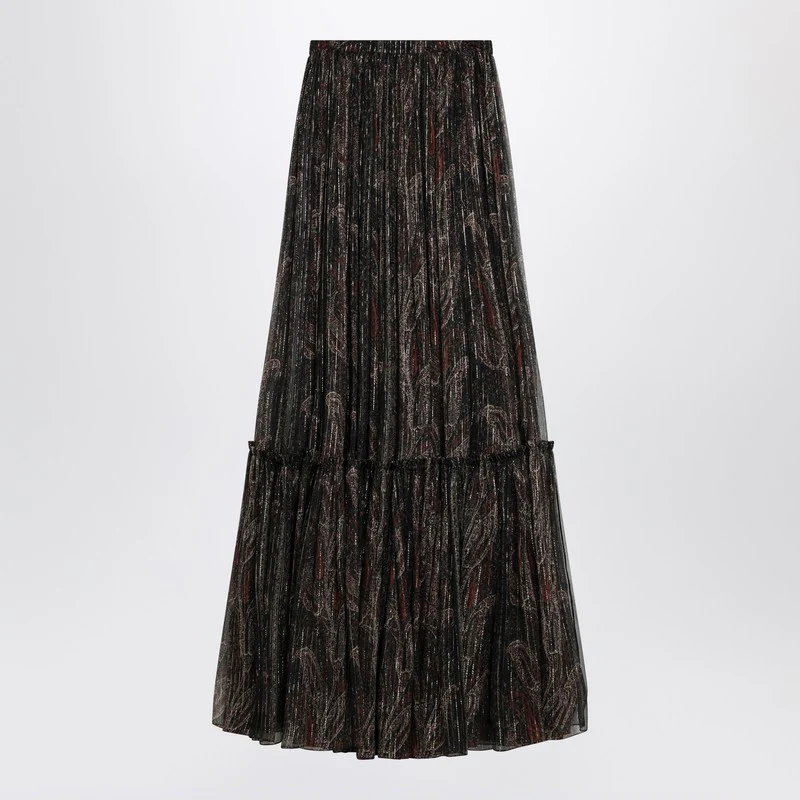 Saint Laurent Women's Ruffled Skirt With Paisley Print