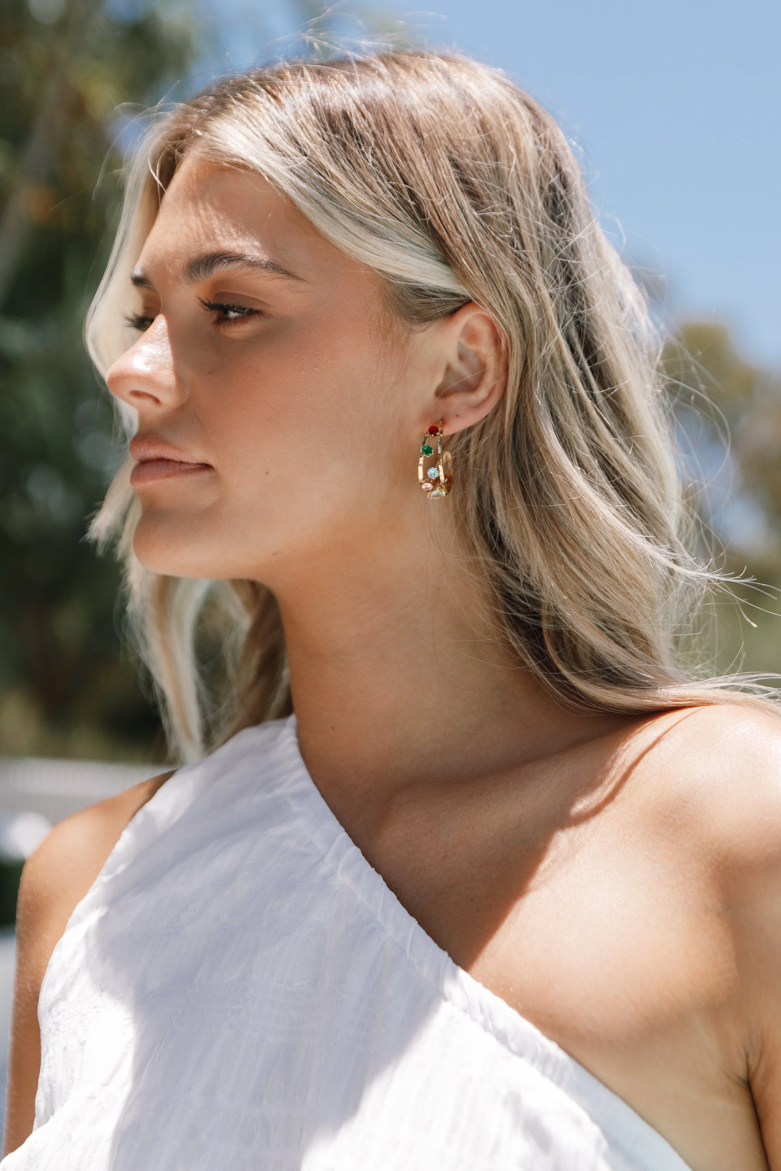 Antigoni Hoop Earrings - Gold/Multi