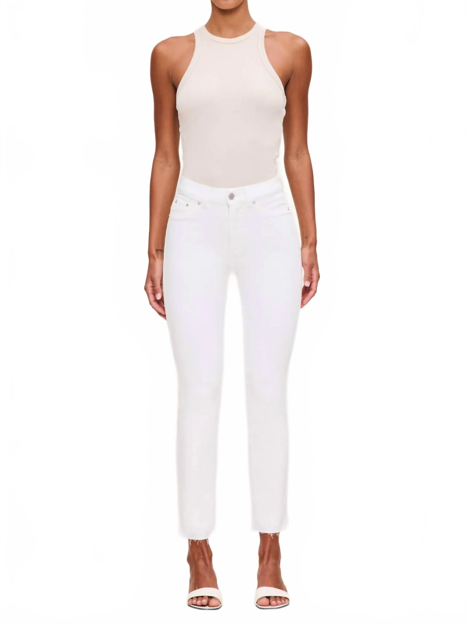 Mara Straight Jean In White Stripe