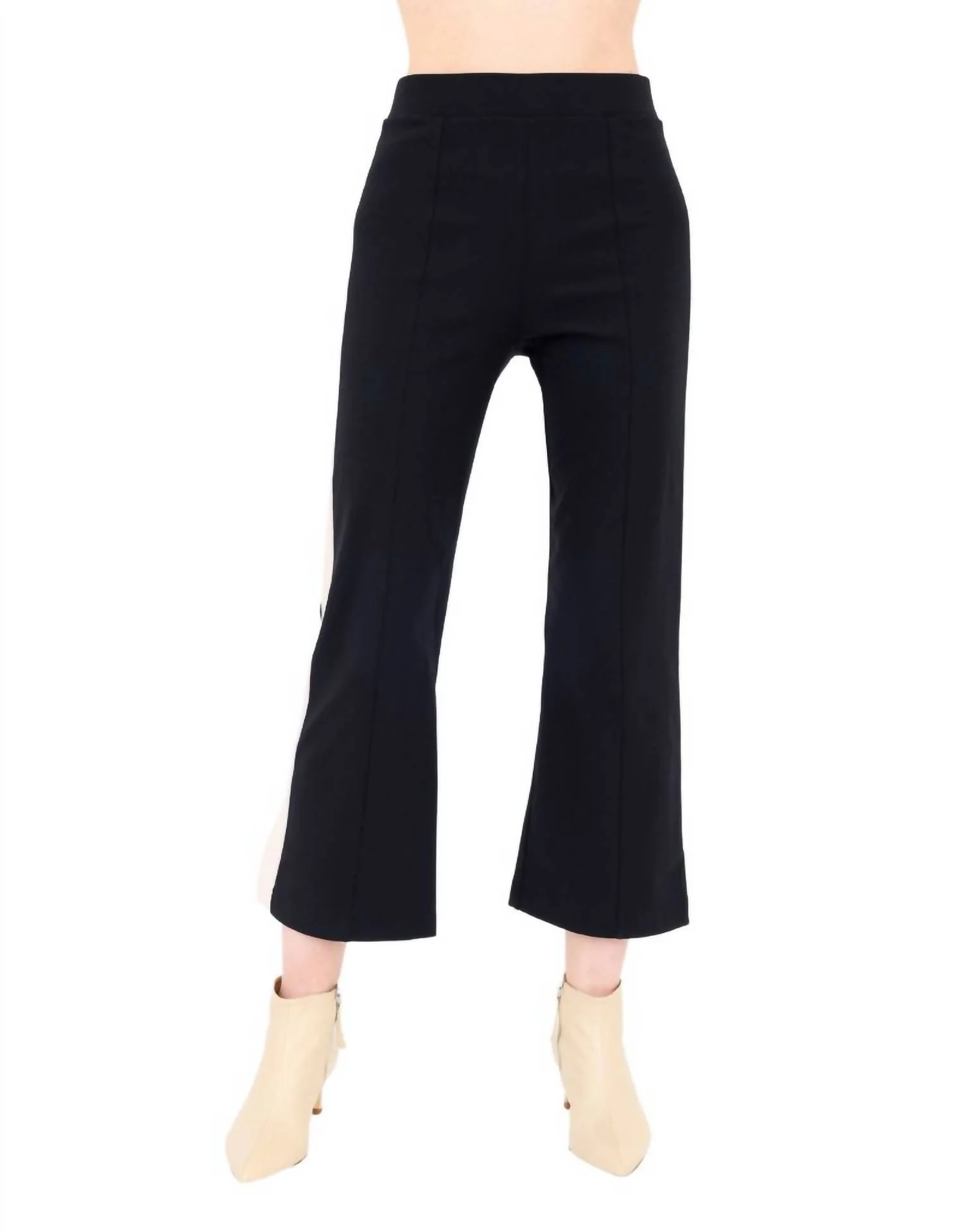 Women's Bobbi Tech Stretch Cropped Pants In Black/ White